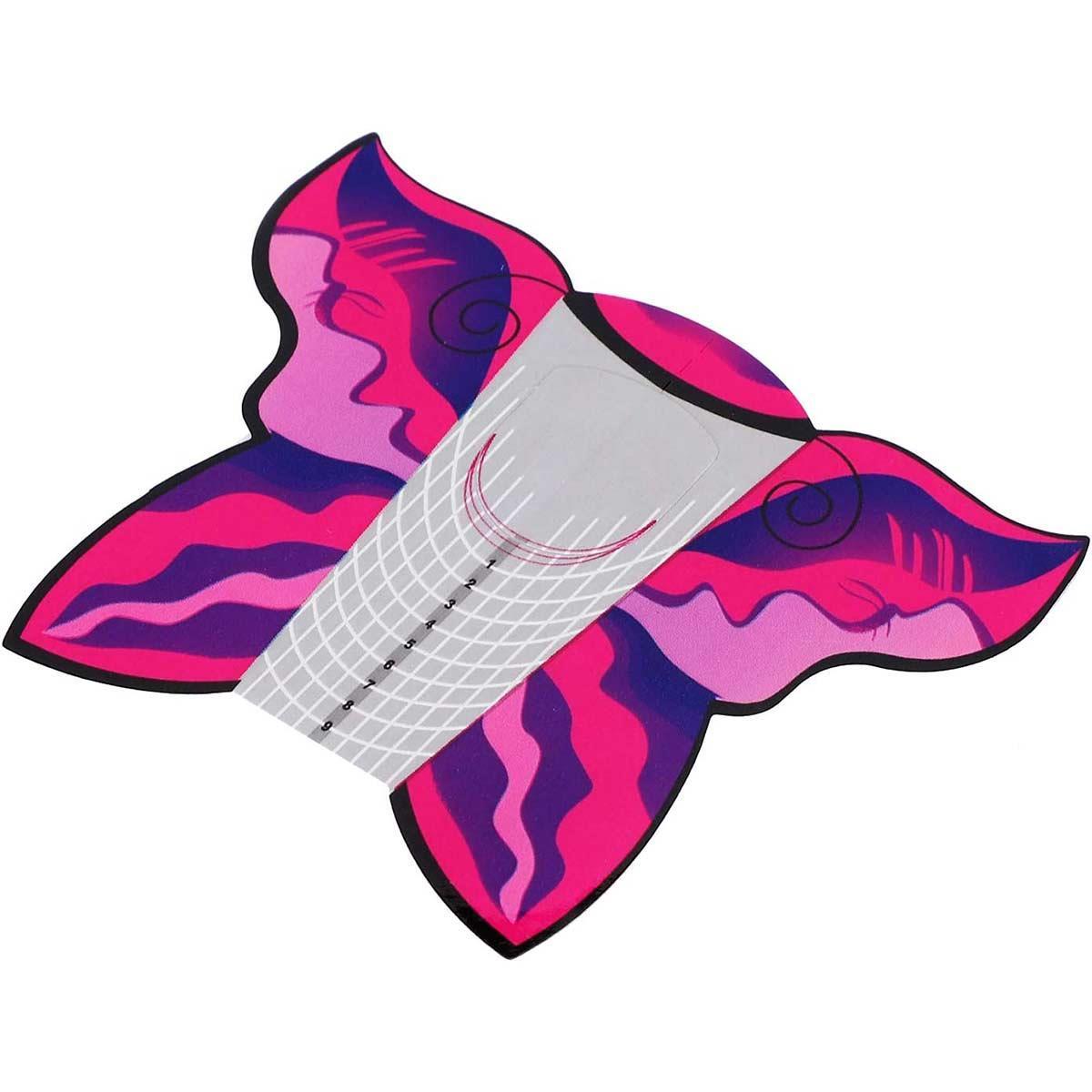 Adanil Pembe Kelebek Protez Tırnak Şablon 500'lü Referans Çizgili Tırnak Şablonu - PEMBE-KELEBEK-PROTEZ-TIRNAK-ŞABLON-500