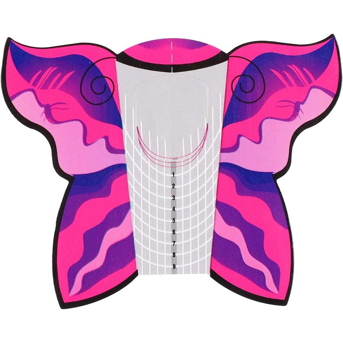 Adanil Pembe Kelebek Protez Tırnak Şablon 500'lü Referans Çizgili Tırnak Şablonu - PEMBE-KELEBEK-PROTEZ-TIRNAK-ŞABLON-500