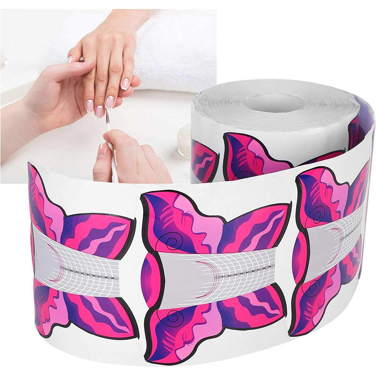 Adanil Pembe Kelebek Protez Tırnak Şablon 500'lü Referans Çizgili Tırnak Şablonu - PEMBE-KELEBEK-PROTEZ-TIRNAK-ŞABLON-500