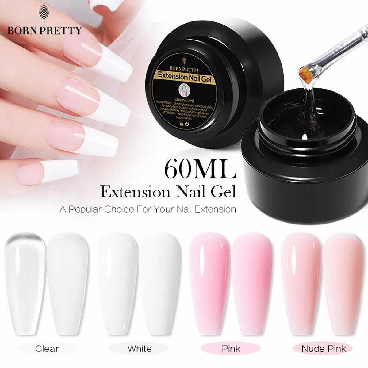 Born Pretty Nail Extension Gel Pembe 60 ml - BORN-PRETTY-60-ML-PEMBE-JEL