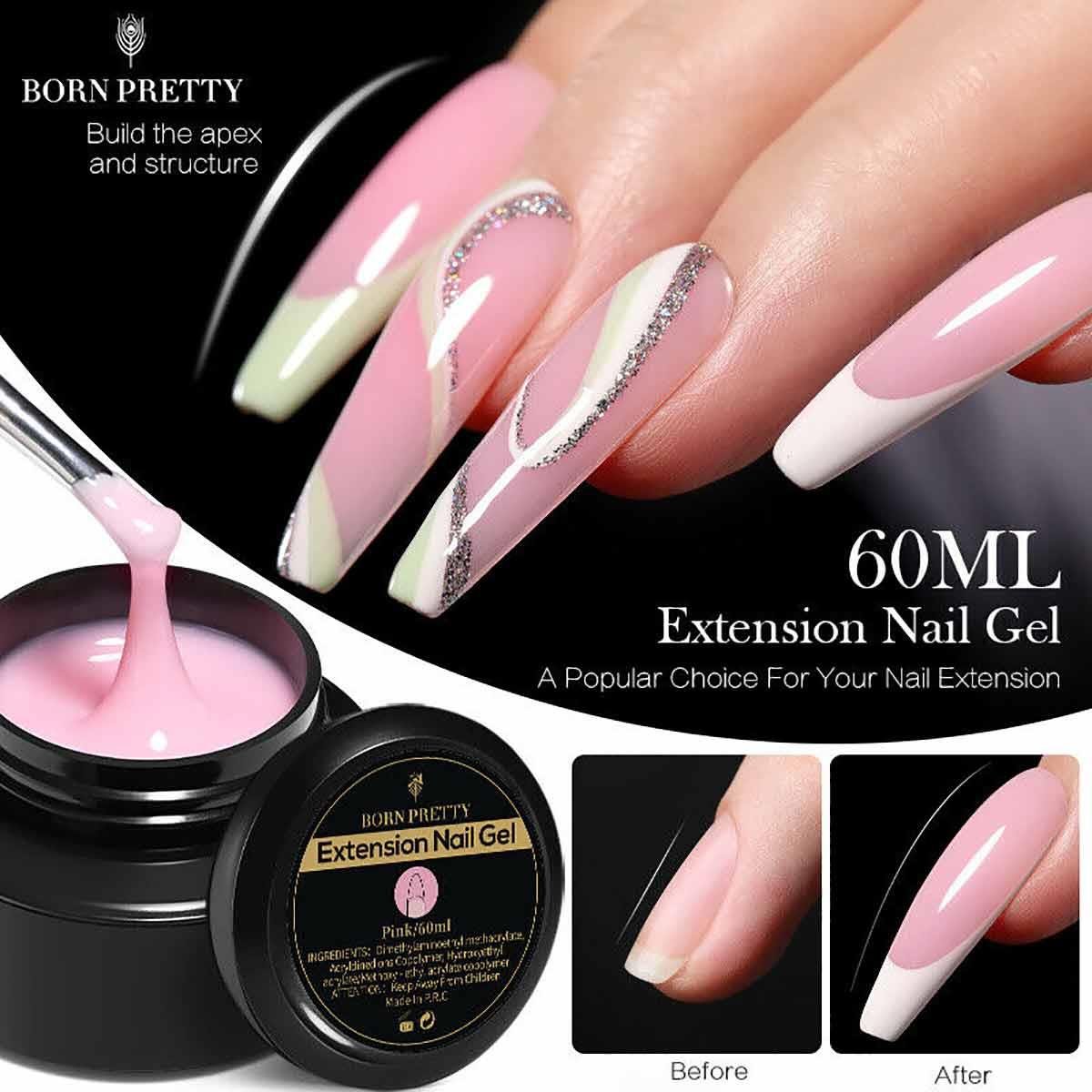 Born Pretty Nail Extension Gel Pembe 60 ml - BORN-PRETTY-60-ML-PEMBE-JEL