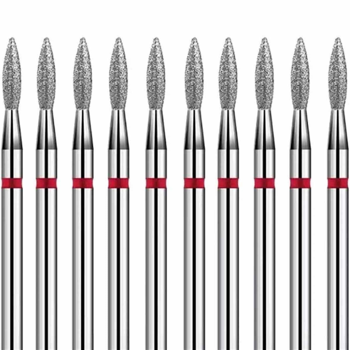 ELLEA NAİL 10'LU ATEŞ KIRMIZI ELMAS FREZE UÇ