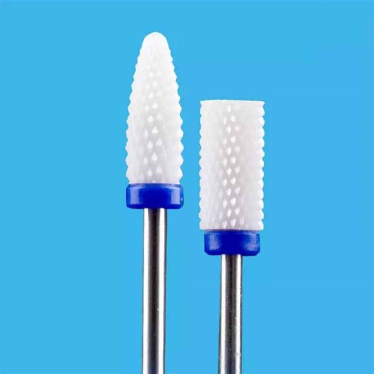 ELLEA NAİL 2'Lİ SERAMİK MAVİ STANDART VE RULO FREZE UÇ SETİ 