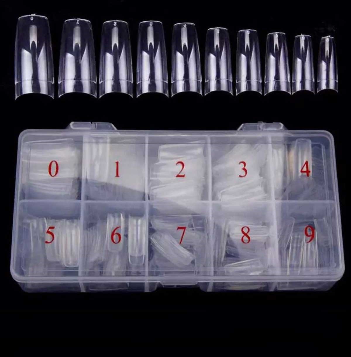 ELLEA NAİL 500'LÜ PROTEZ TIRNAK NUMARALI YARIM AY TİPS ŞEFFAF RENK