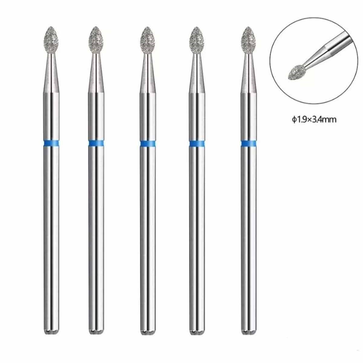 ELLEA NAİL 5'Lİ DAMLA MAVİ ELMAS FREZE UÇ