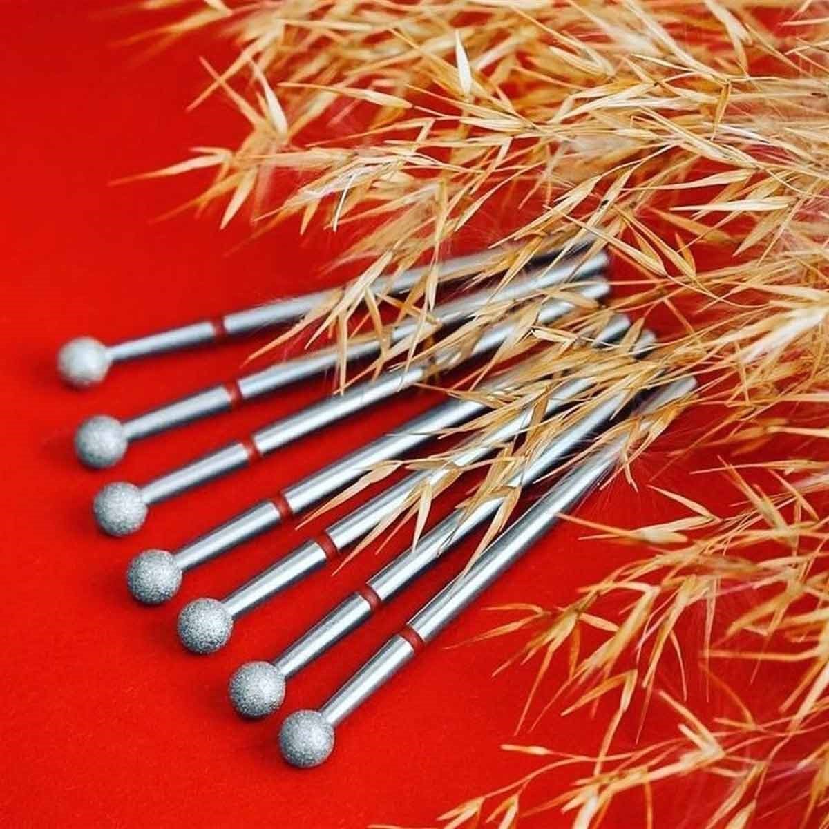 ELLEA NAİL 5'Lİ TOP KIRMIZI ELMAS FREZE UÇ