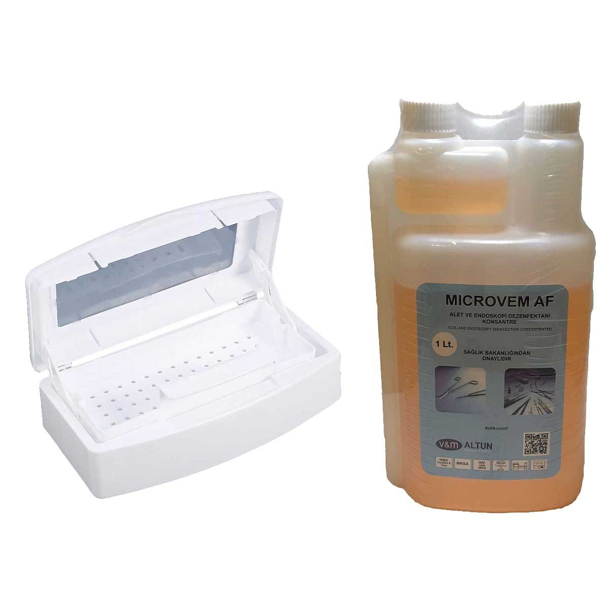 ELLEA NAIL ASANSÖRLÜ STERİL KABI VE 1 LT DEZENFEKTAN