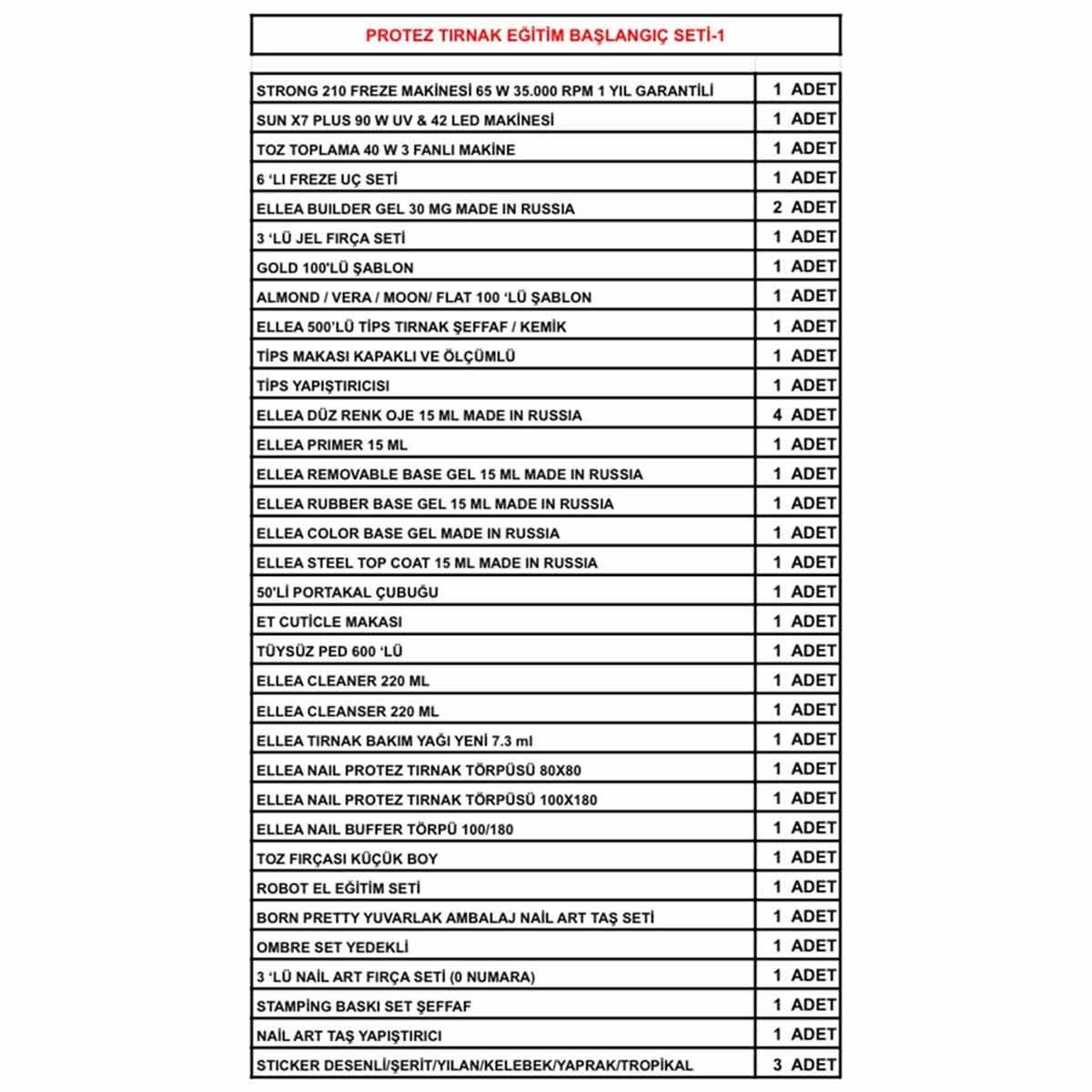 ELLEA NAİL PROTEZ TIRNAK EĞİTİM BAŞLANGIÇ SETİ 1