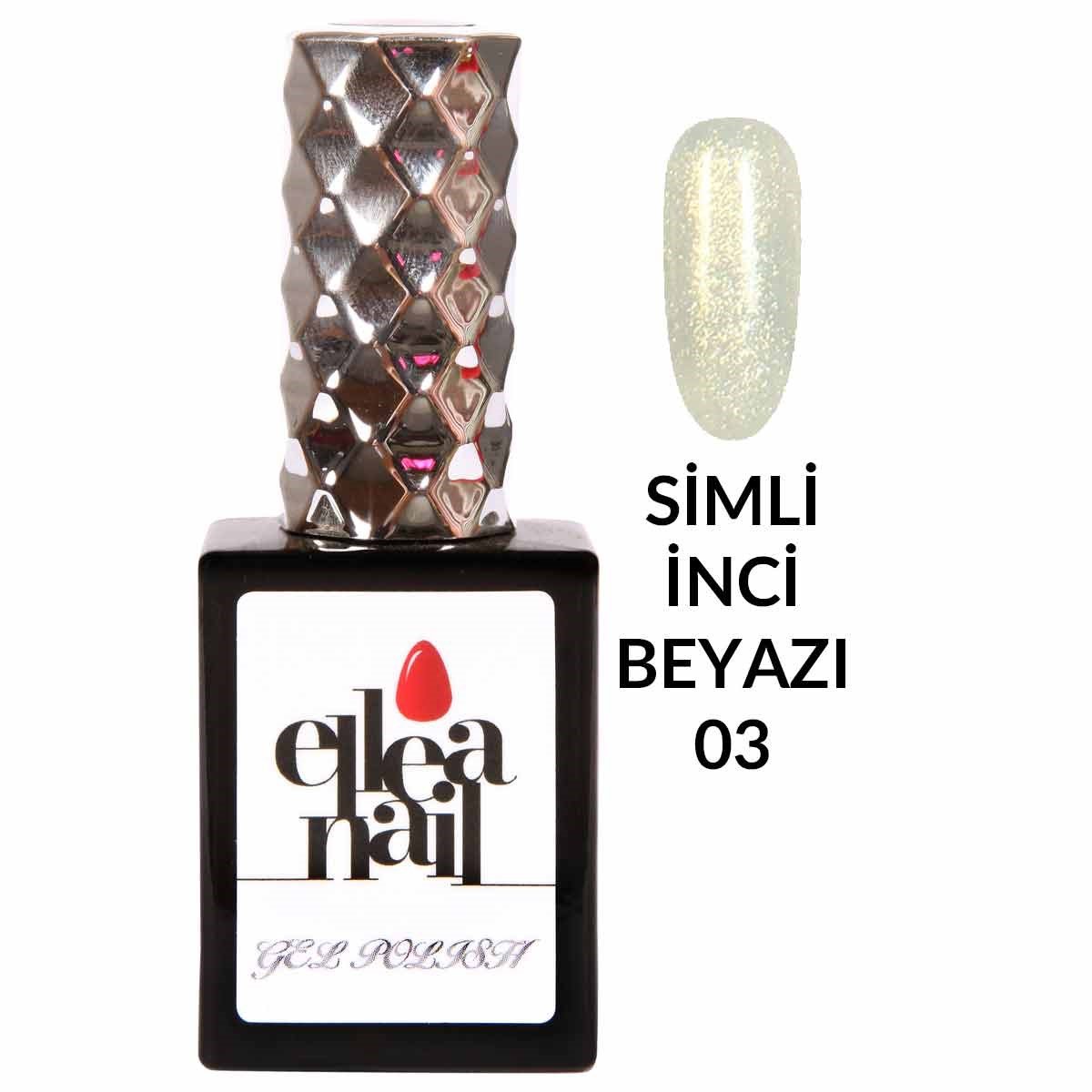 ELLEA NAİL SALON BOY 15 ML UV LED SİMLİ KALICI OJE PEARLY WHITE 03 - ELLEA-NAİL-SİMLİ-KALICI OJE-PW03