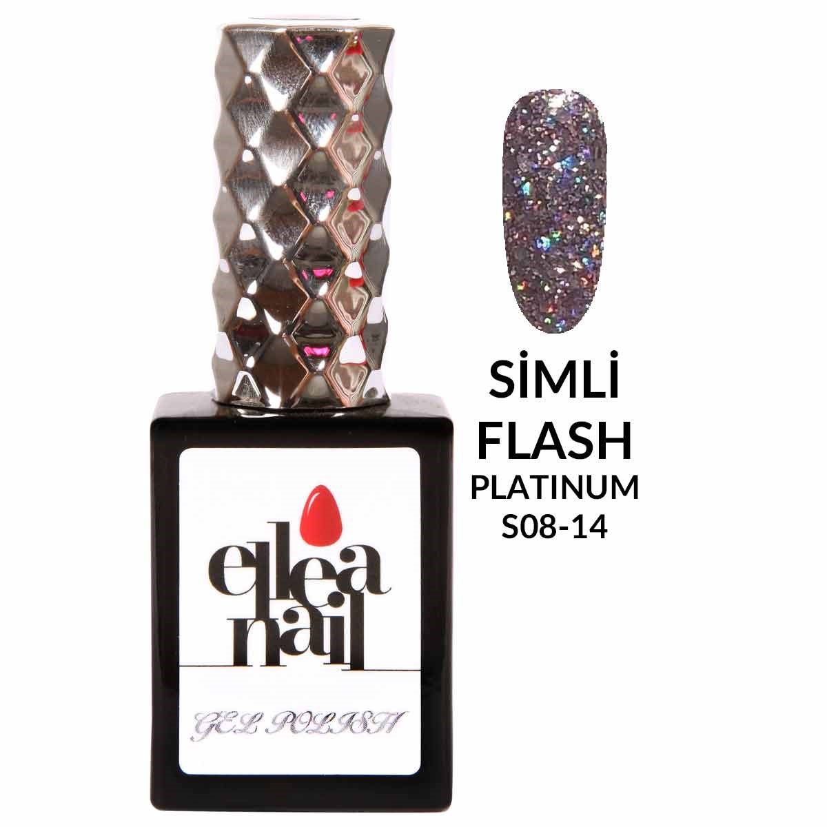ELLEA NAİL SALON BOY 15 ML UV LED SİMLİ KALICI OJE PLATİNİUM FLASH SCALE 14 - ELLEA-NAİL-SİMLİ-KALICI OJE-PF14