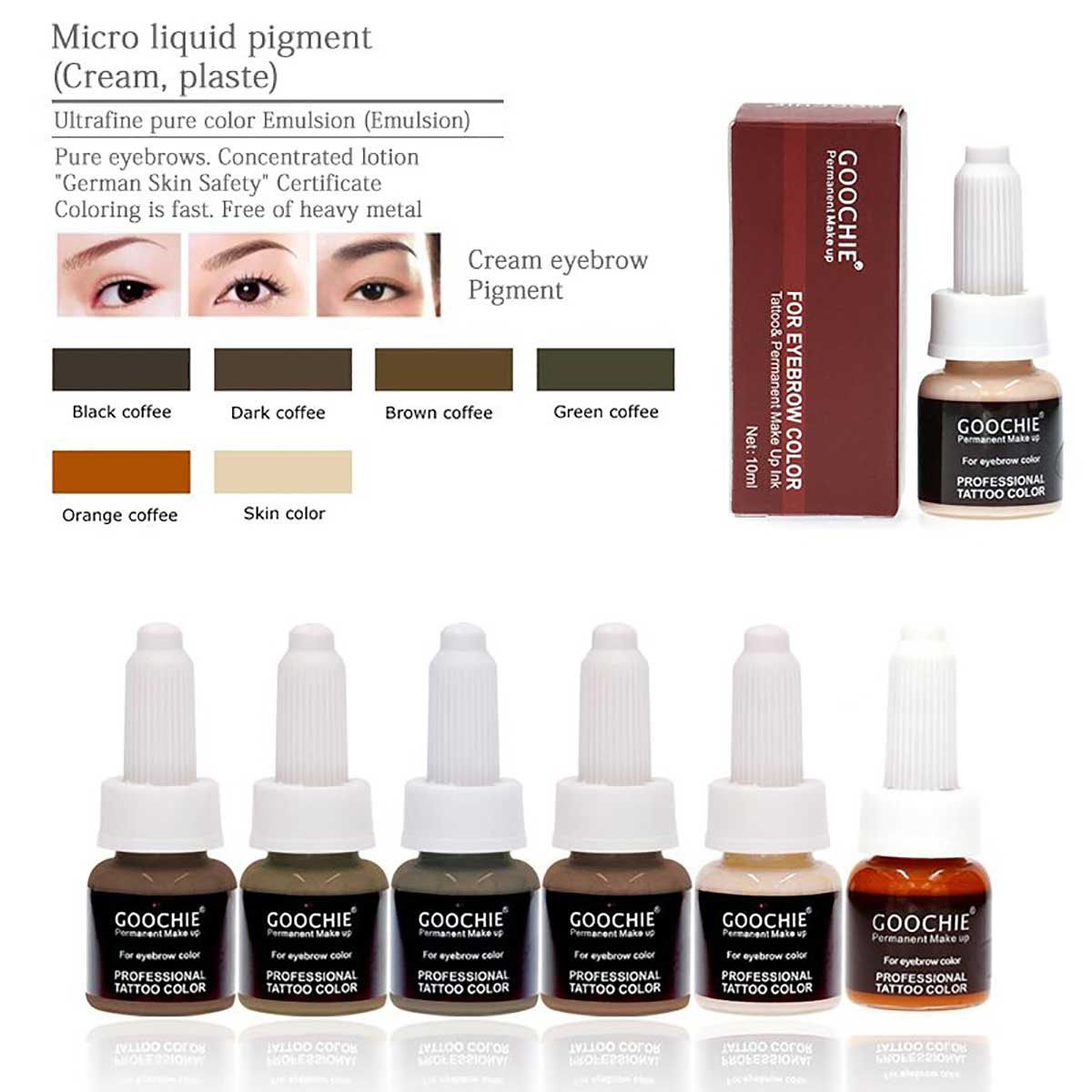 GOOCHIE KALICI MAKYAJ MİCROBLADİNG BOYA DARK COFFEE