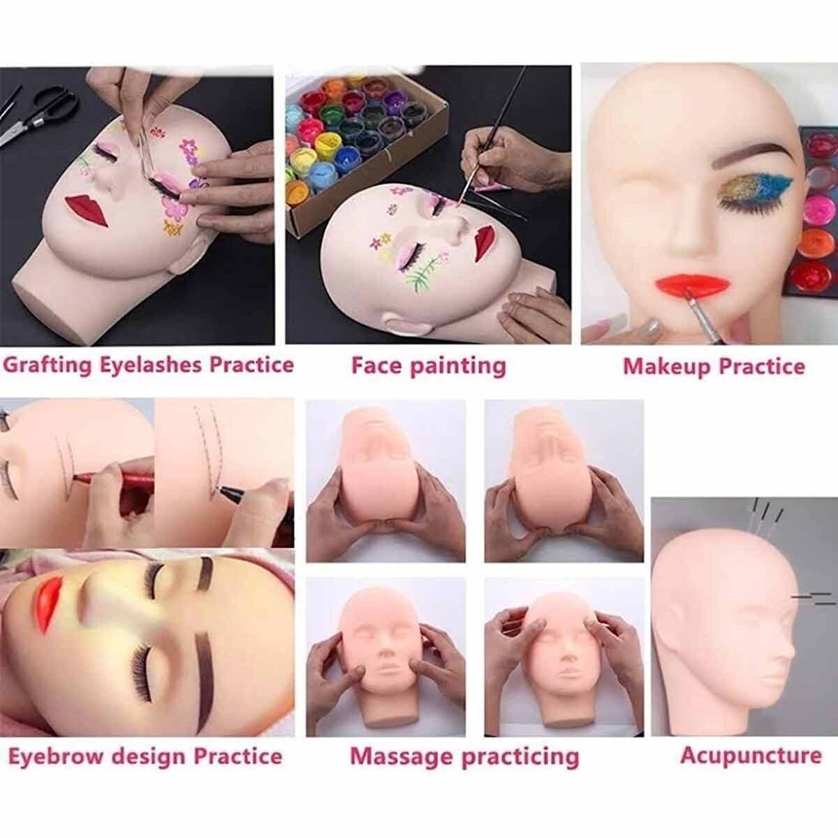 İpek Kirpik Eğitim Çalışma Yüzü Mankeni ve Masaya sabitleme Aparatı - İPEK-KİRPİK-MANKENİ-VE-MASA-SABİTLEME