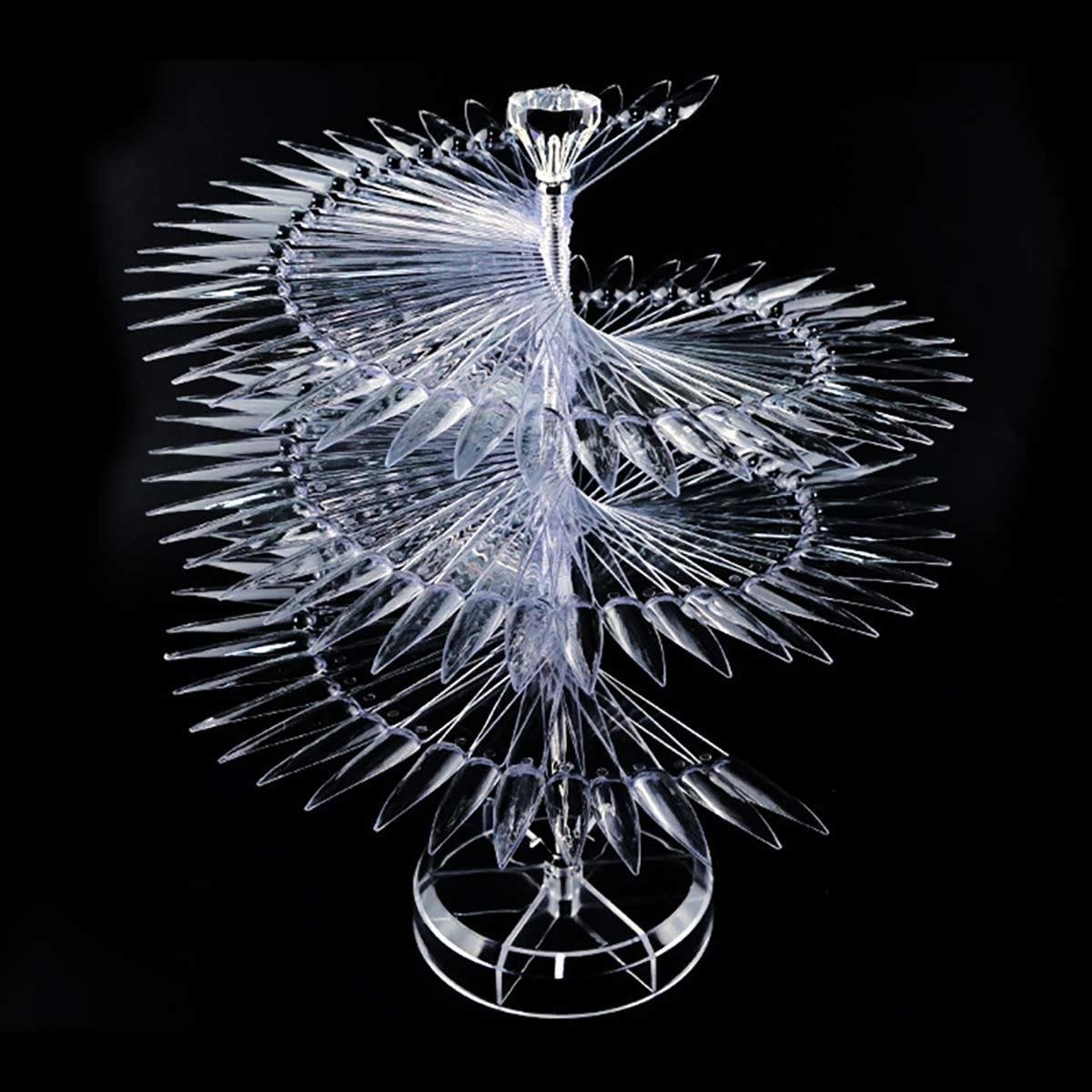 Kalıcı Oje Stant 120 Adet Elmas Başlıklı Döner Büyük Kalıcı Oje Renk Sergileme Standı Şeffaf - ADANİL-DÖNER-KARTELA-120-ŞEFFAF