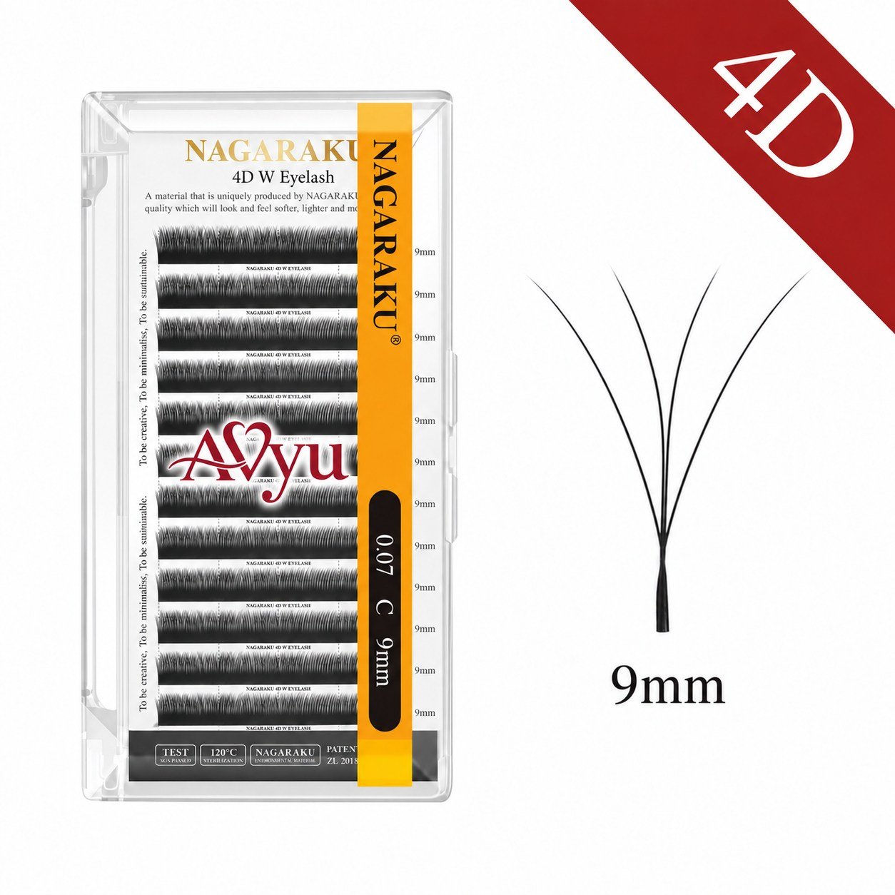 Nagaraku 4D W İpek Kirpik 0,07 mm C Kıvrım - NGRK-4D-W-007-C-MIX