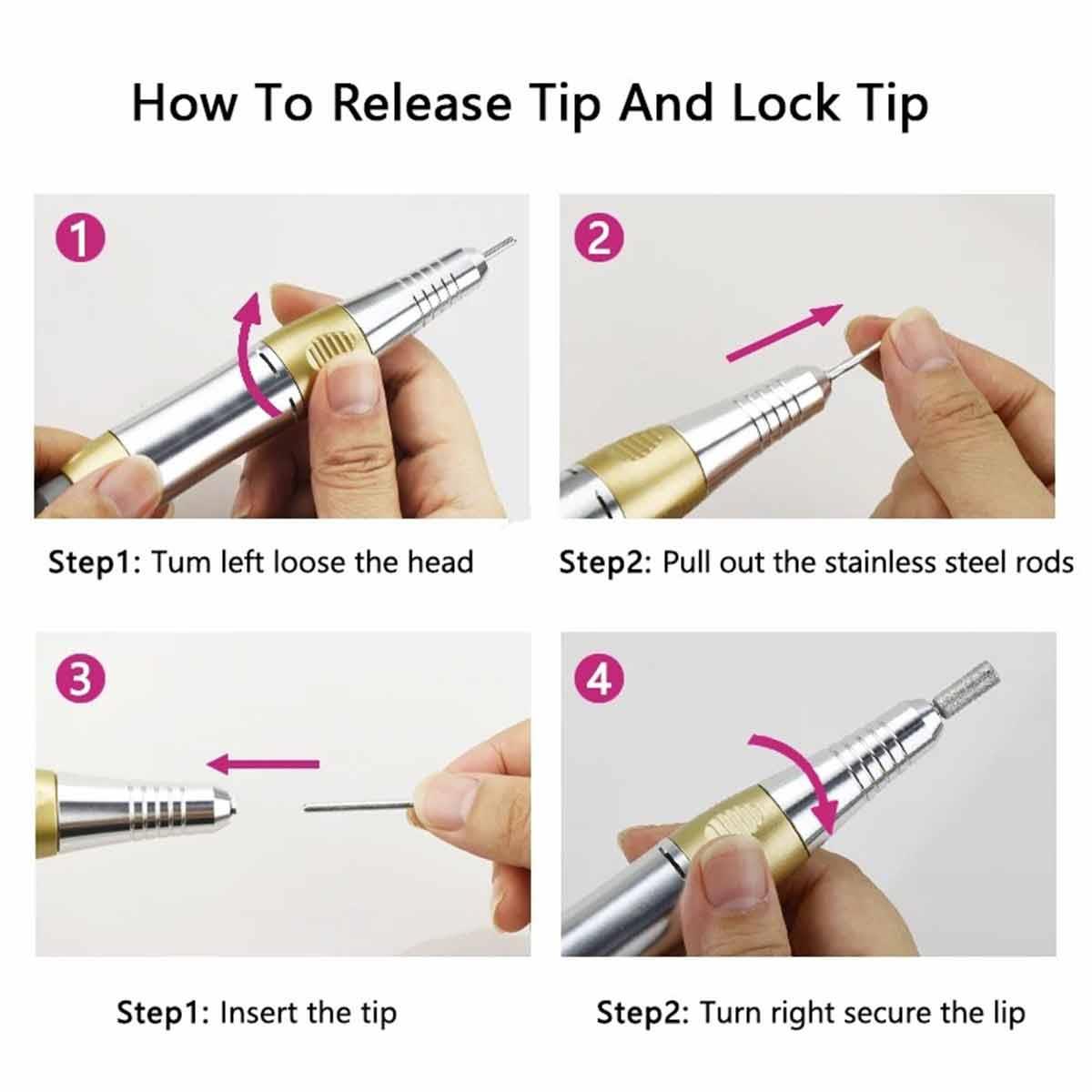 Profesyonel Elektrikli Freze Tırnak Parlatıcı Törpü Manikür Pedikür Makinesi - FREZE-MAKİNESİ-15-W