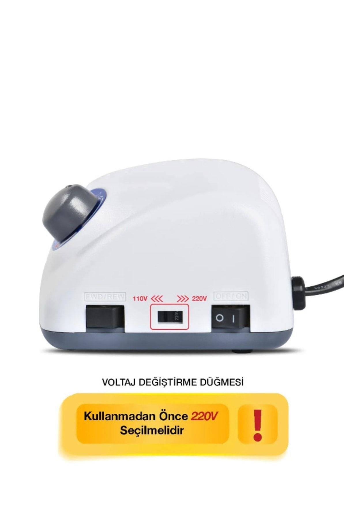 STRONG 210 ELEKTRİKLİ FREZE TÖRPÜ MAKİNESİ 65 W ve 6'LI SERAMİK ve RUS FREZE SETİ NO 5 - STRONG-210-FREZE-SET-5-ADANİL