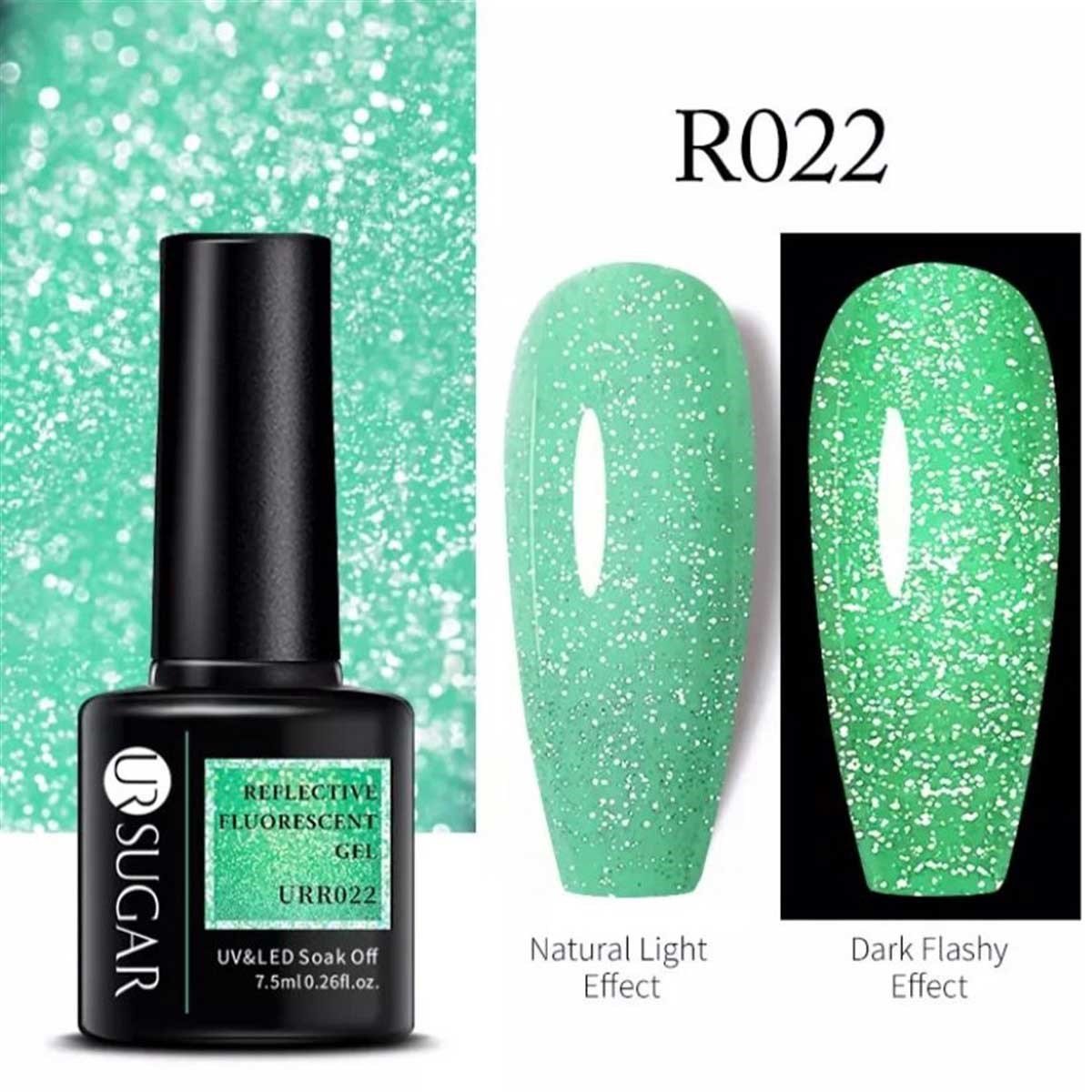 UR SUGAR REFLECTİVE FLUORESCENT GEL KARANLIKTA PARLAYAN SİMLİ KALICI OJE R022