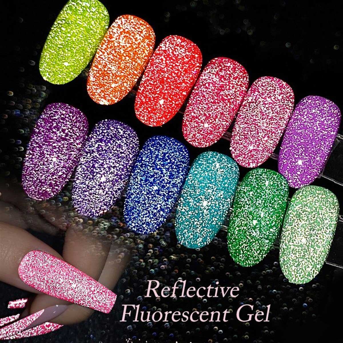UR SUGAR REFLECTİVE FLUORESCENT GEL KARANLIKTA PARLAYAN SİMLİ KALICI OJE R022