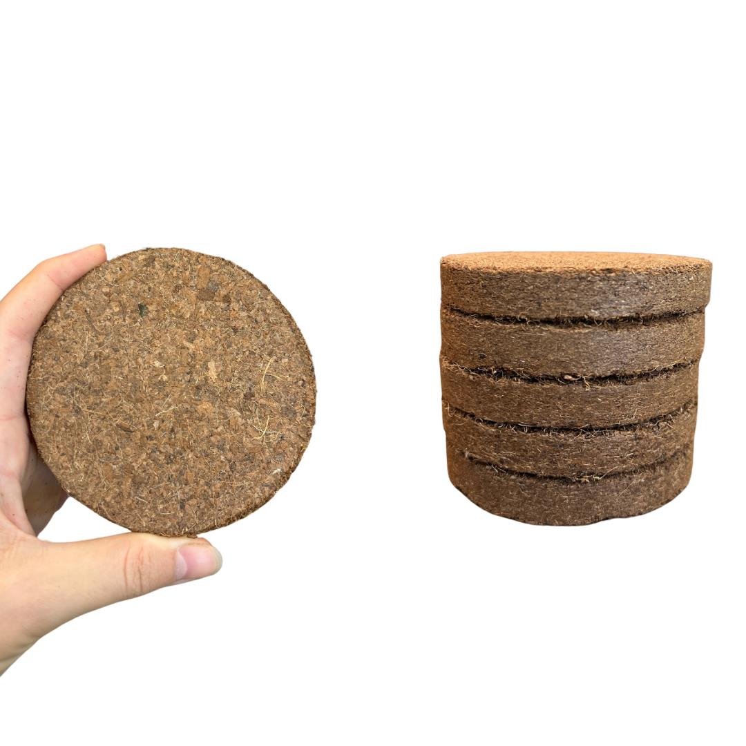 Sıkıştırılmış Cocopeat Mini Örtüsüz 100 mm Coco Disk