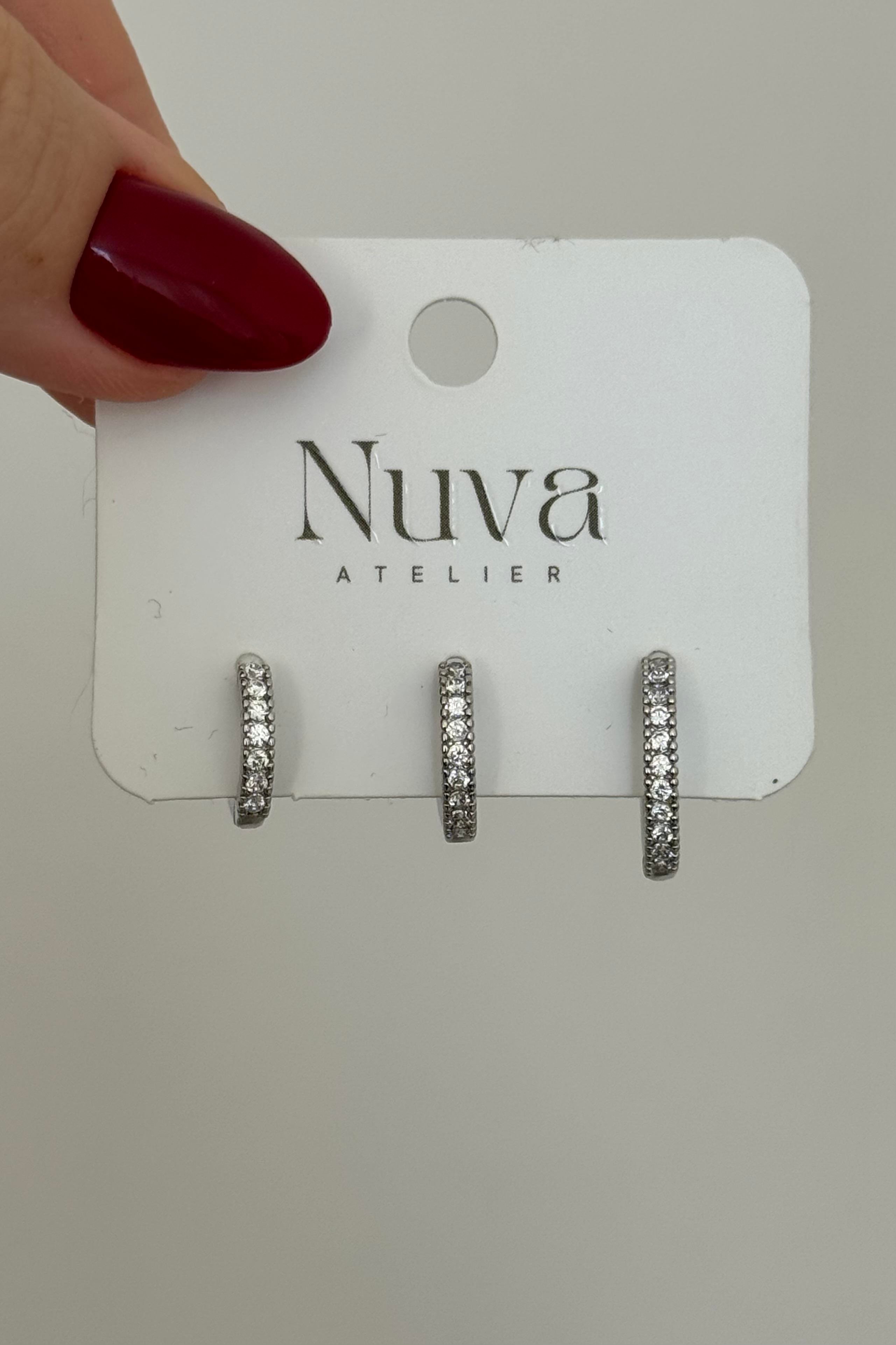 3'lü Set Silver Küpe