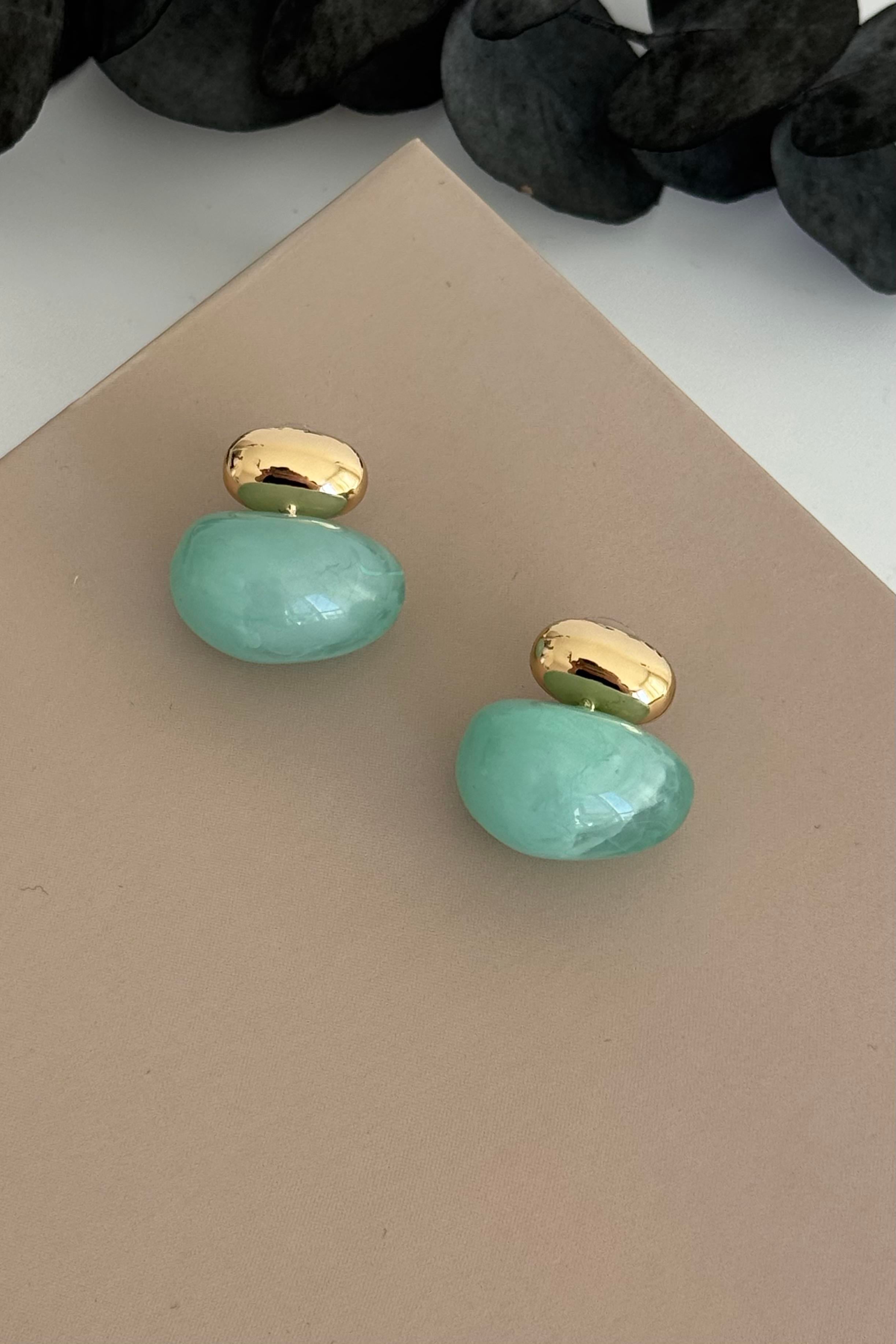 Aura Pebble Yeşil Küpe