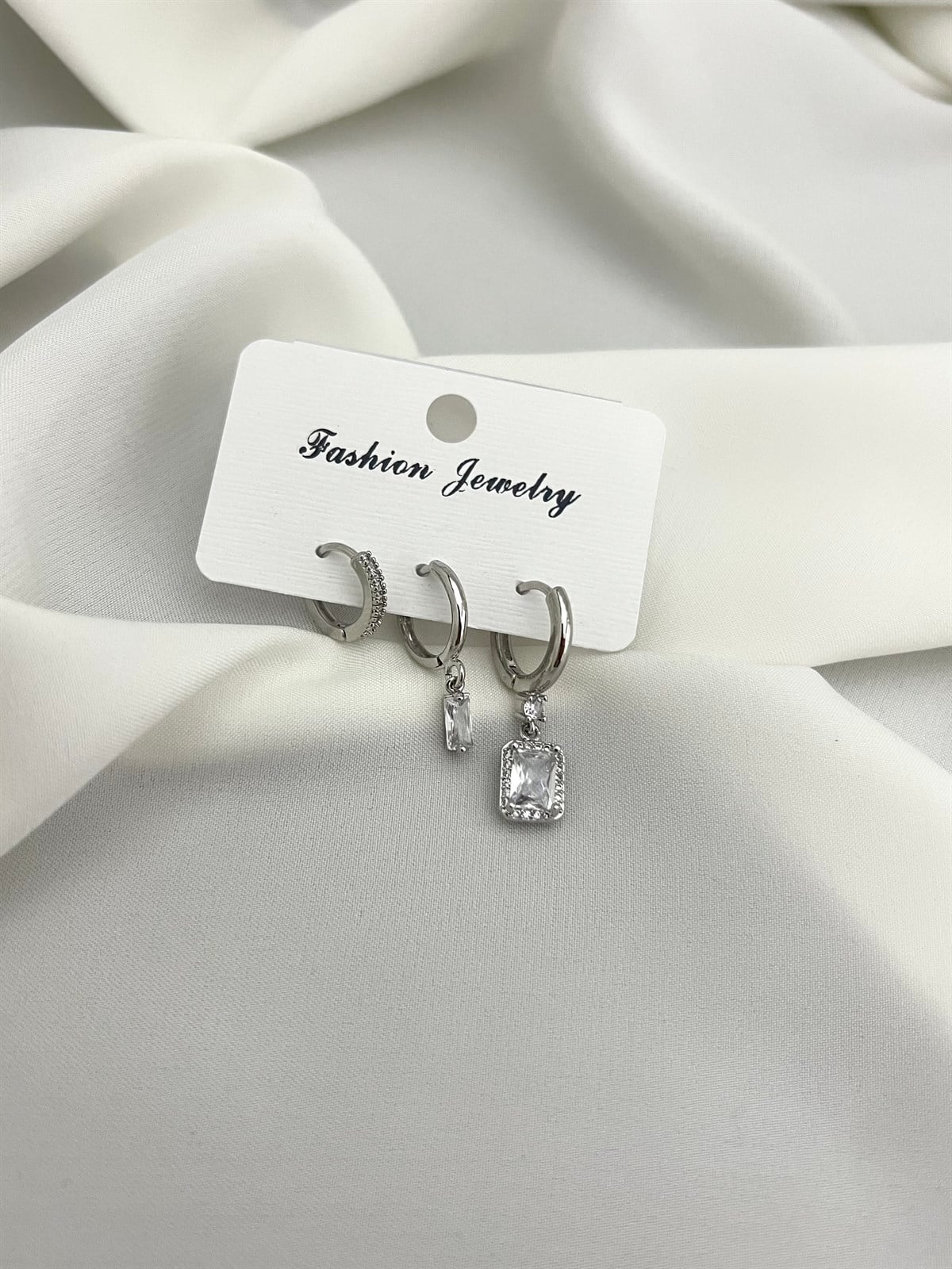 Baget 3'lü Silver Küpe