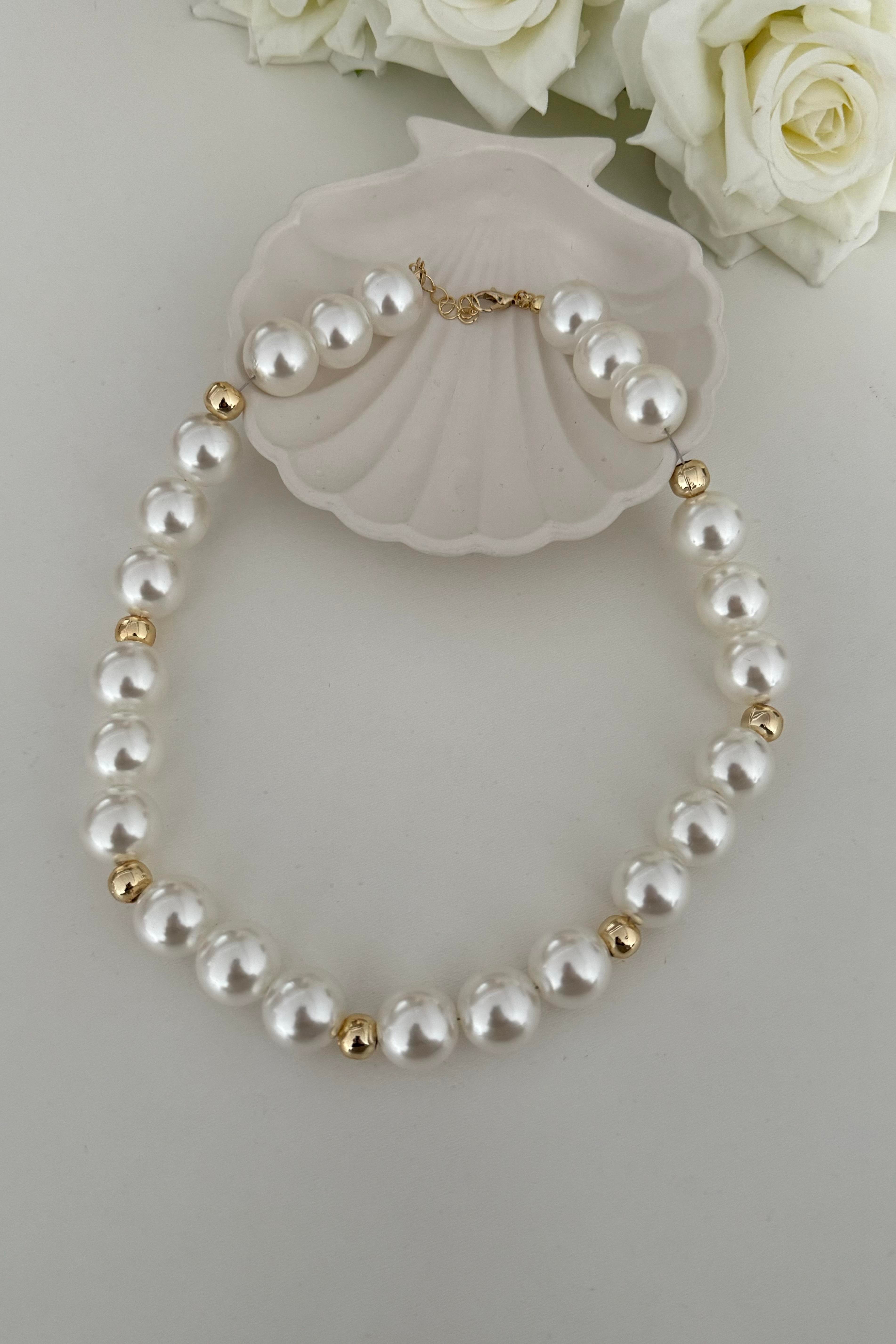 Big Pearl Gold Kolye