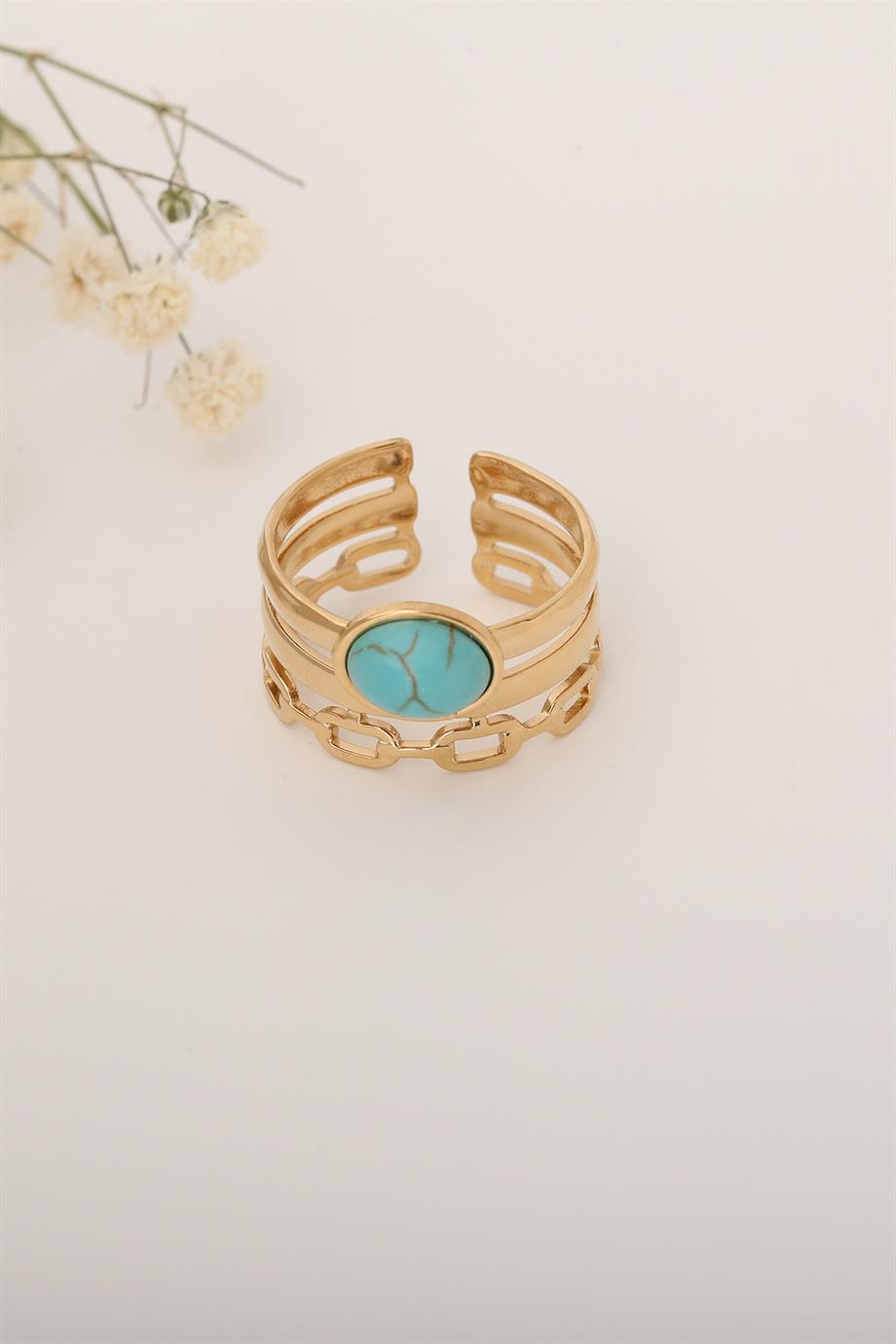 Blue Stone Çelik Yüzük