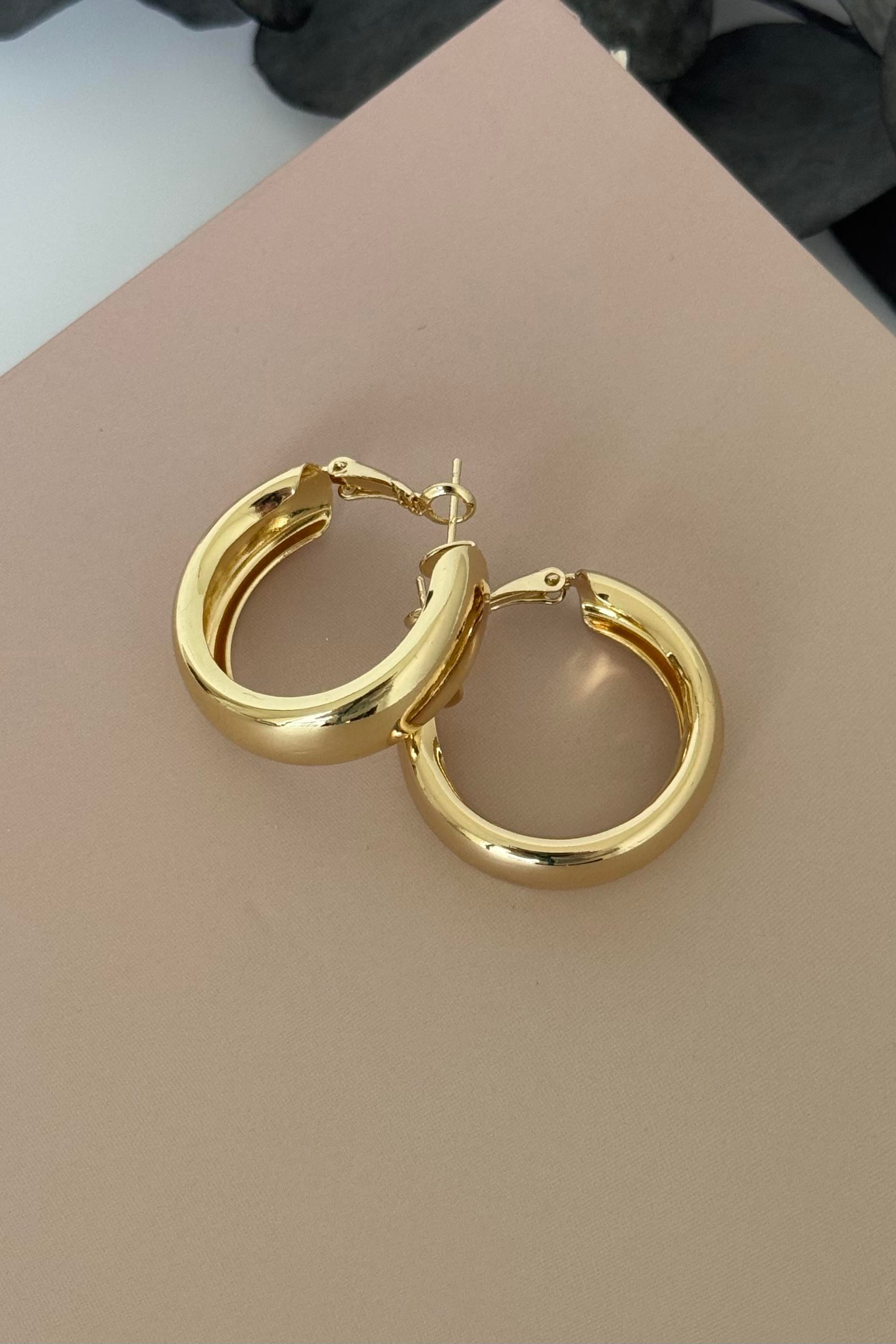 Bold Halka Gold Küpe