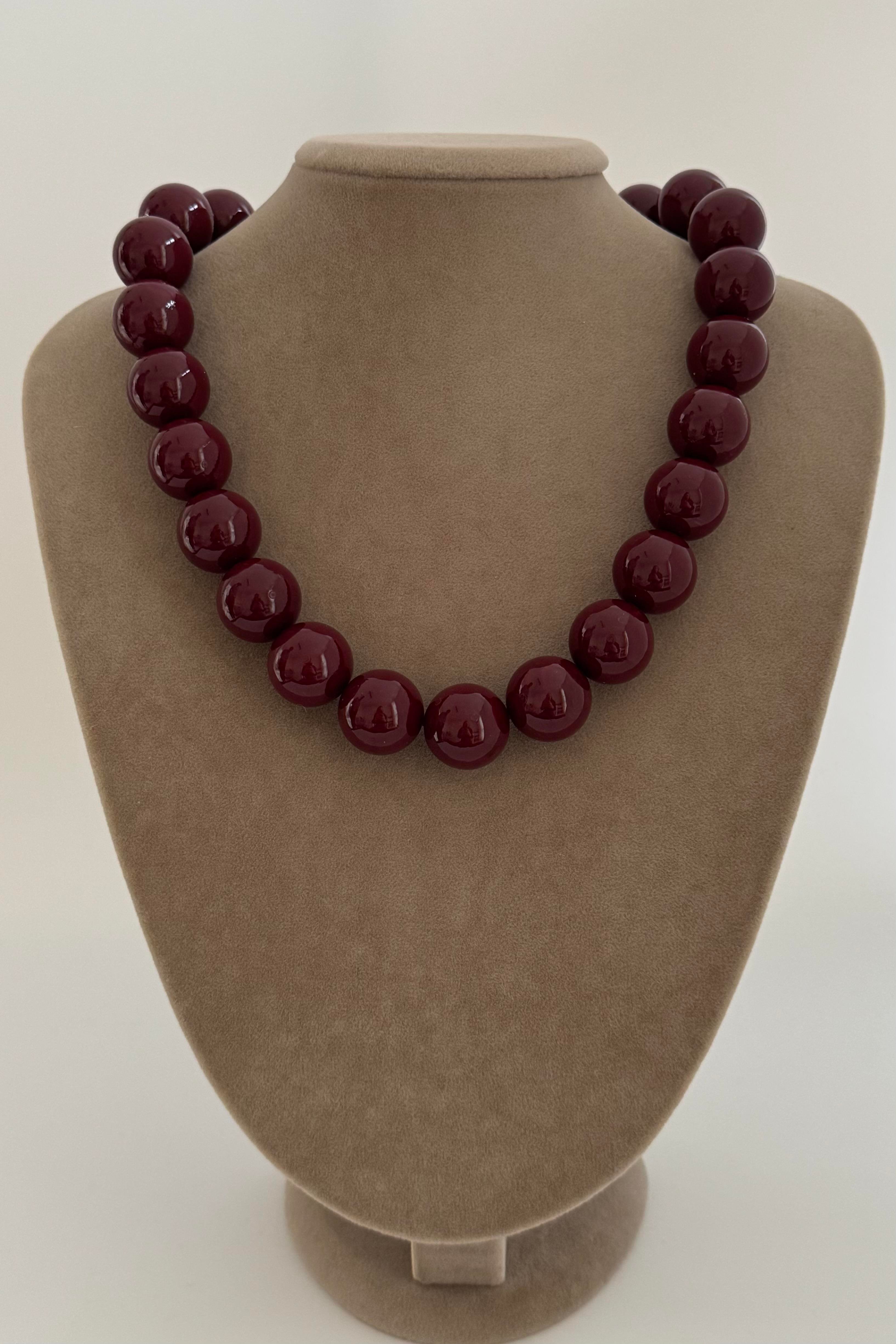 Bordo Top Detaylı Kolye