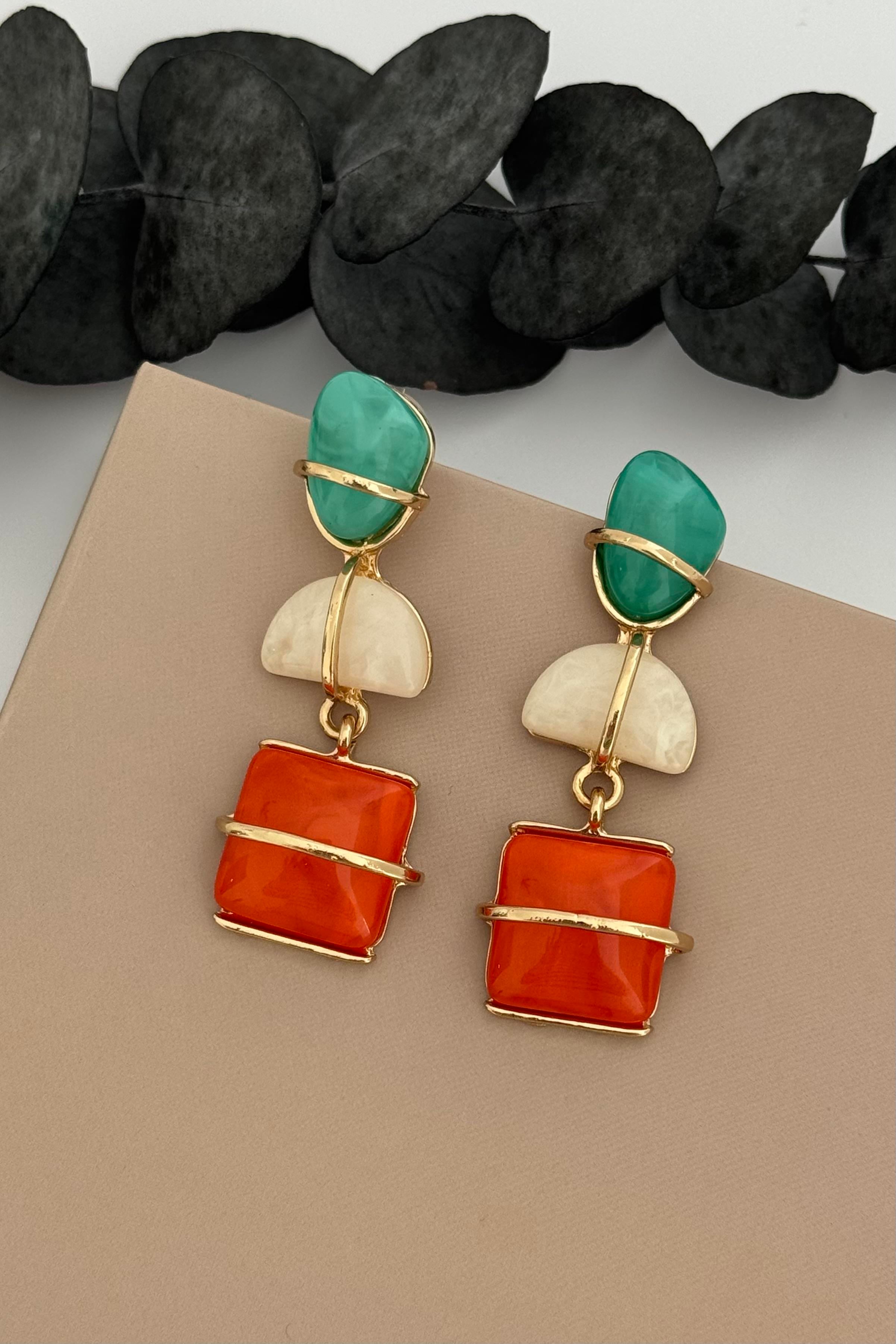 Ceryx Orange-Green Küpe