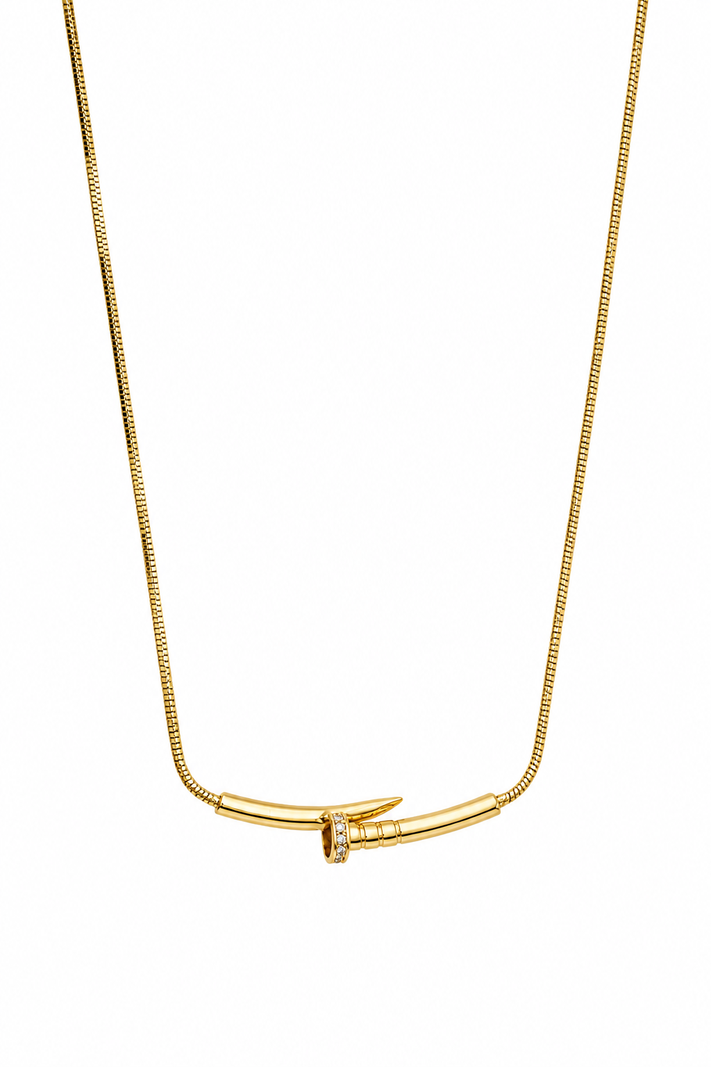 Çivi Model Gold Kolye