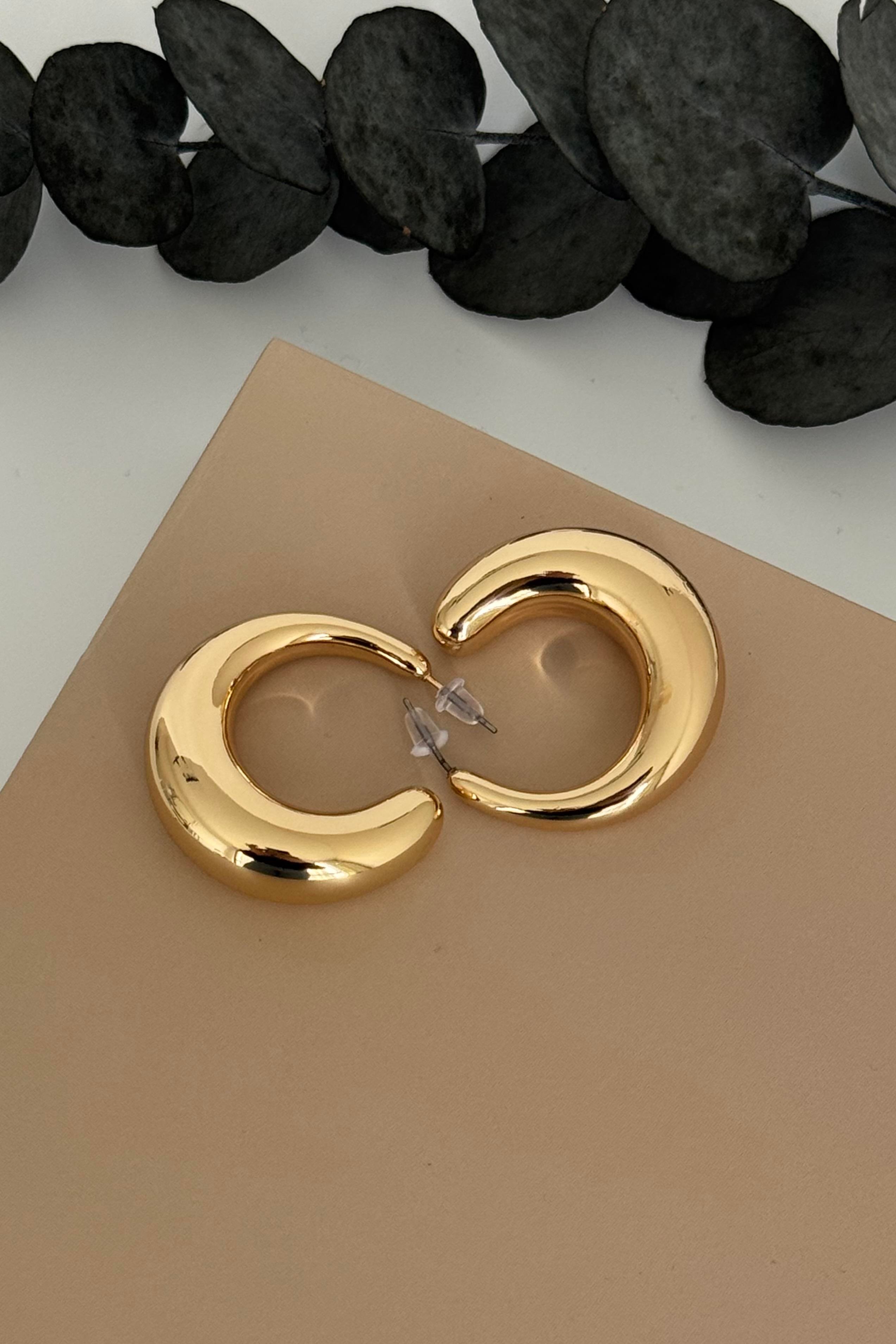 Crescent Gold Küpe