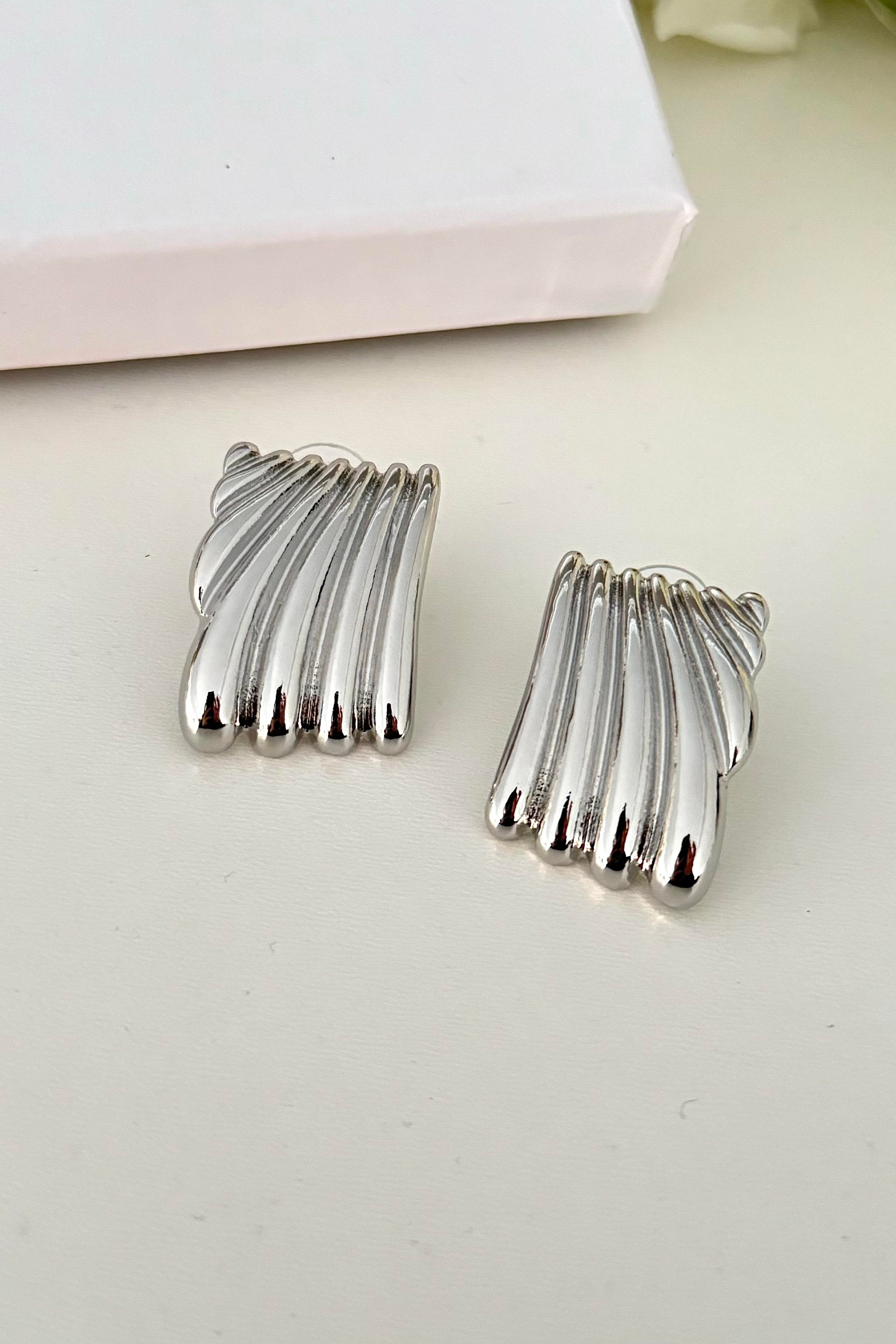 Cute Flat Silver Küpe