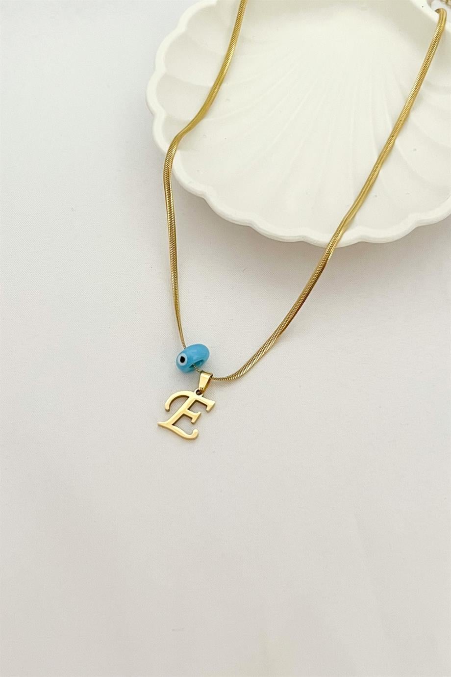 E Harf Çelik Kolye