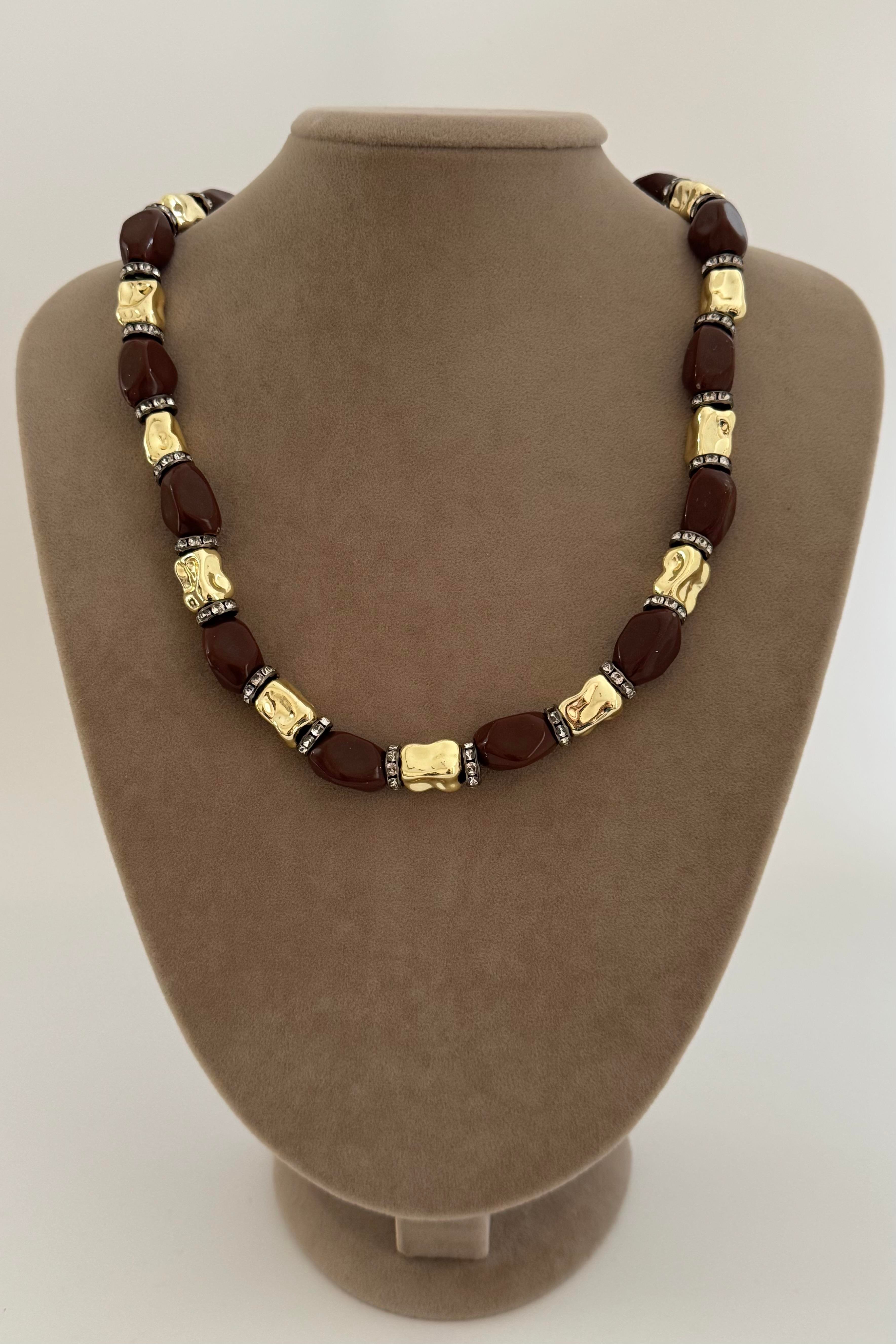 Earth Gold Kahverengi Kolye