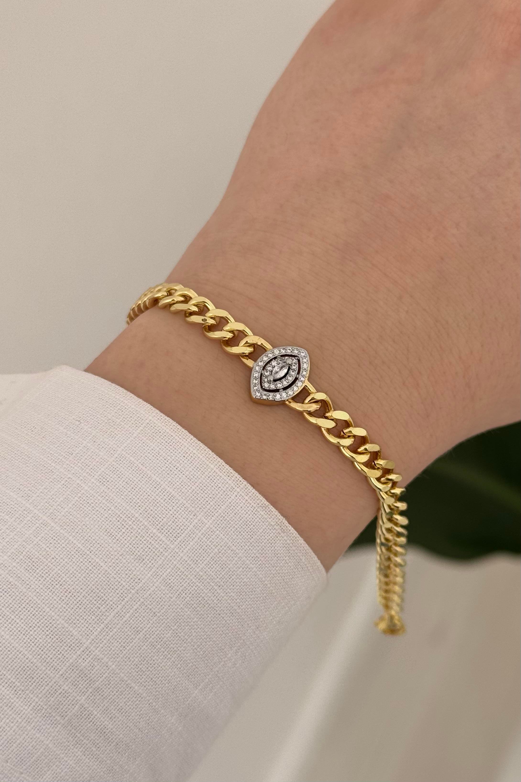 Evil Eye Cuban Bileklik
