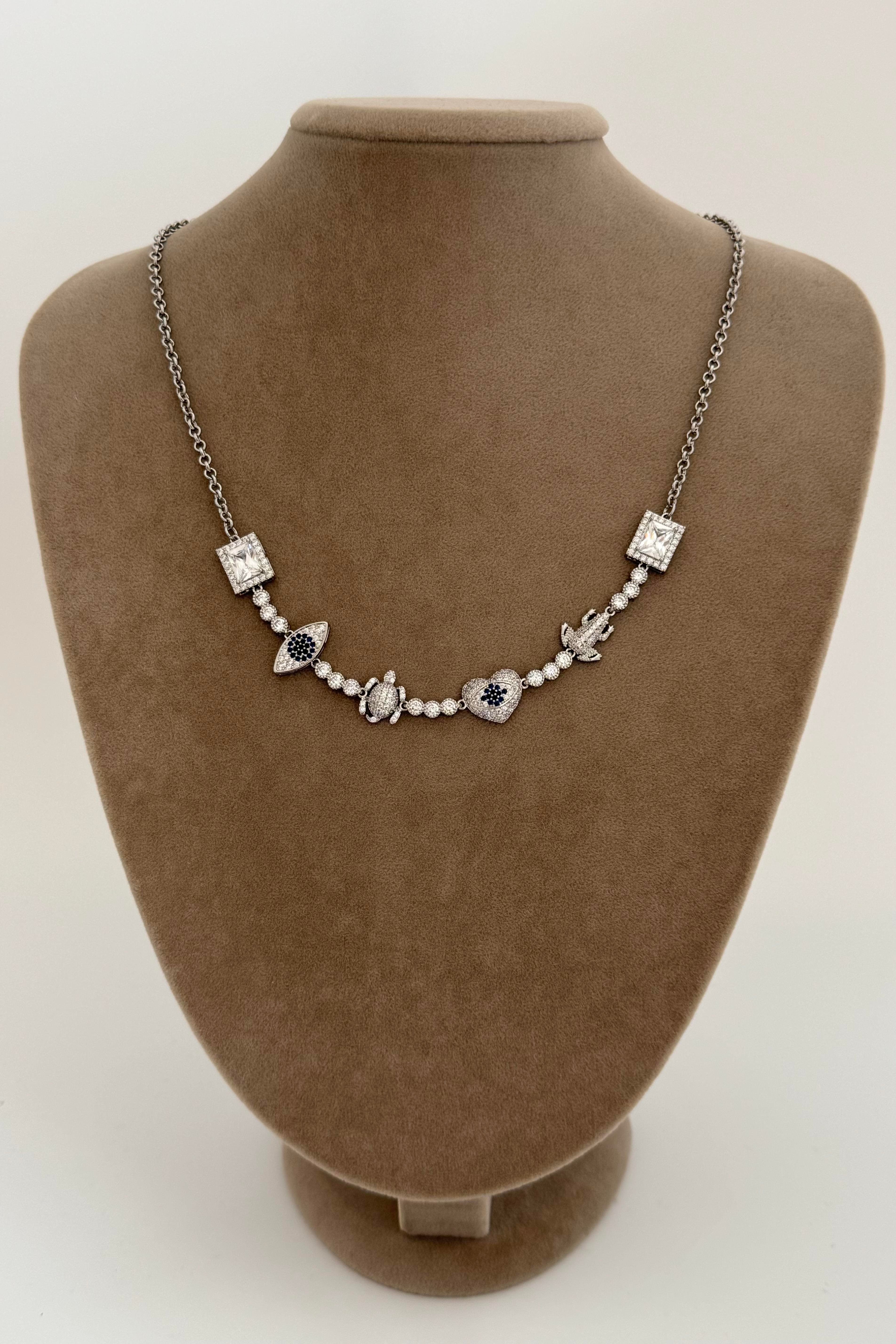Evil Eye Line Silver Kolye