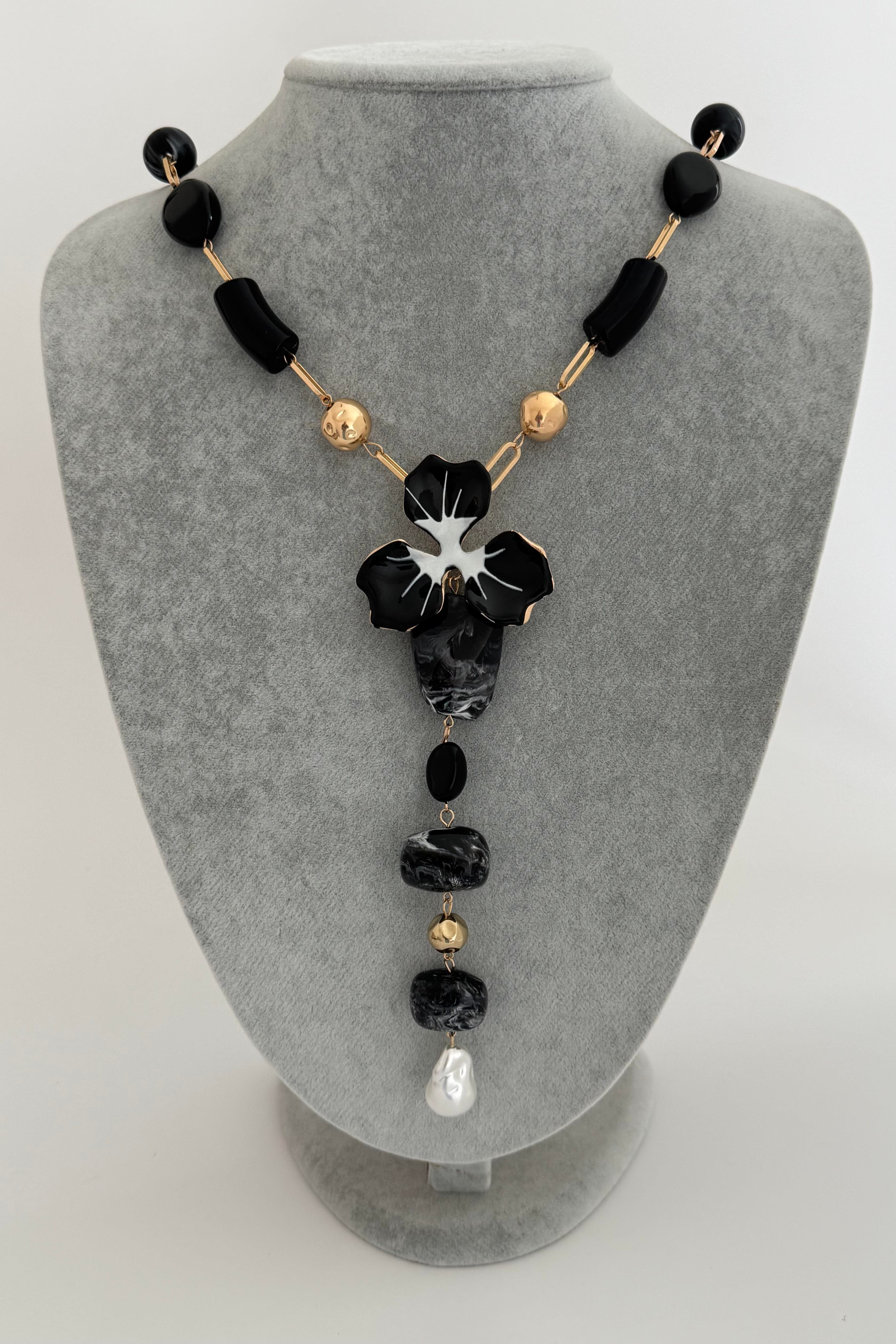 Florax Obsidian Kolye