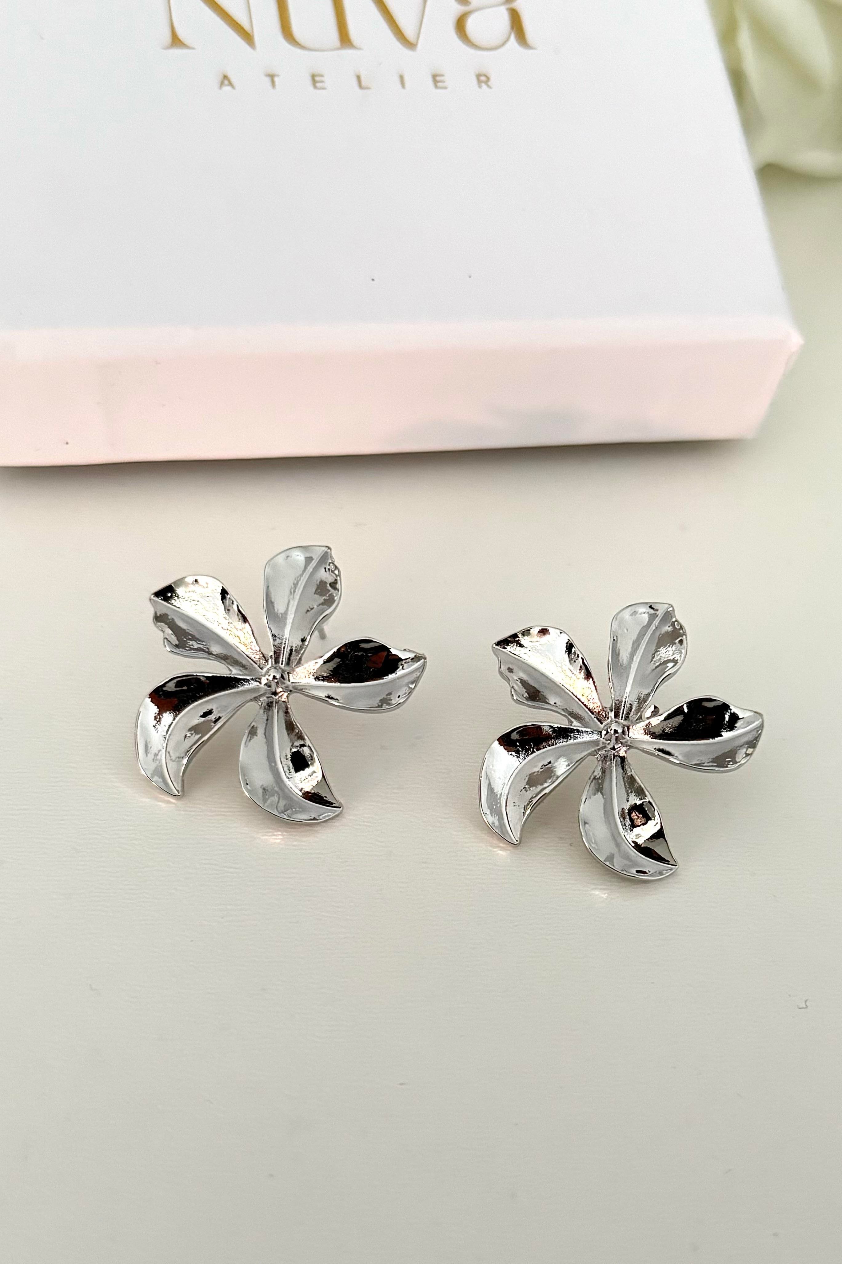 Flower Silver Küpe