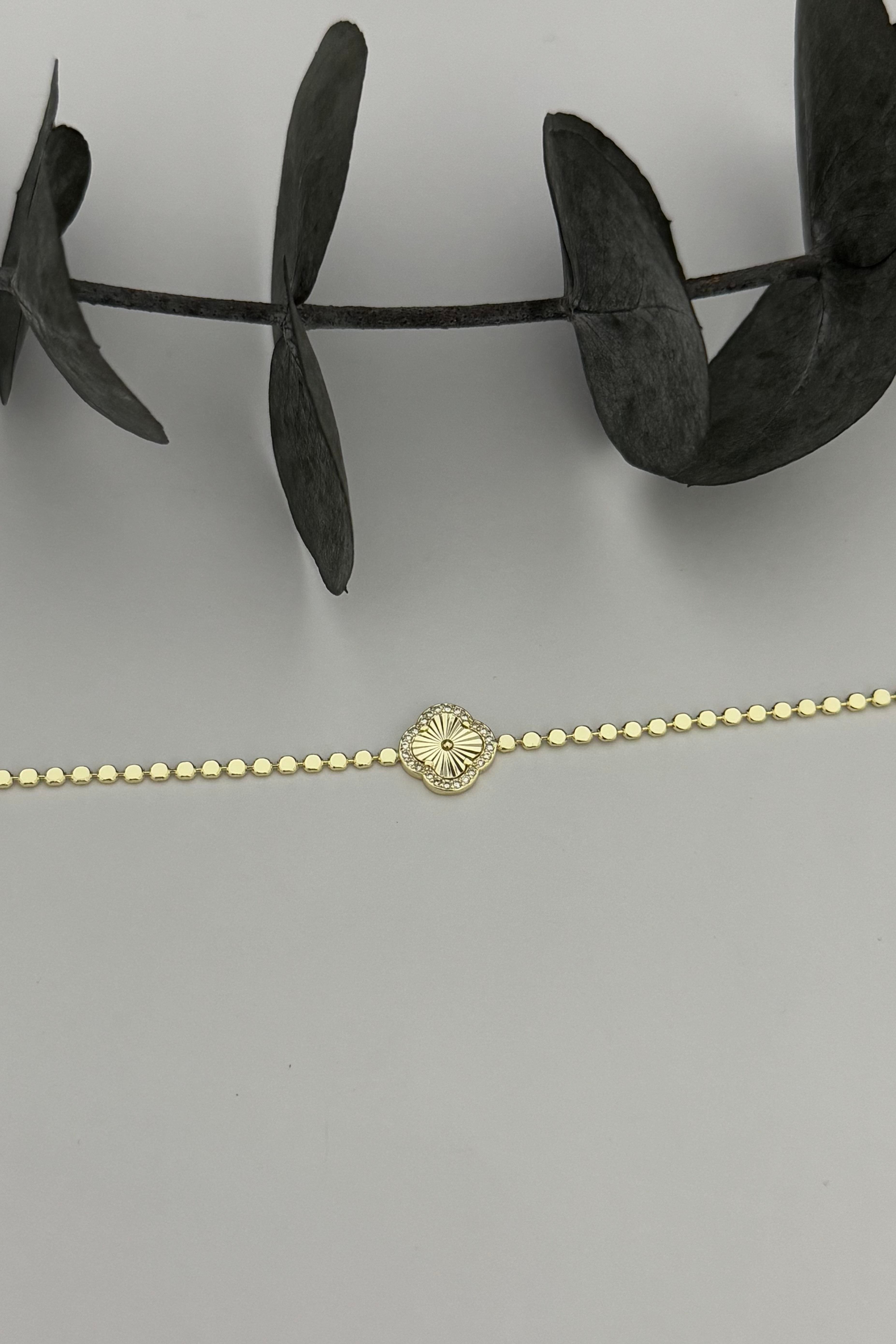 Glamour Clover Gold Bileklik
