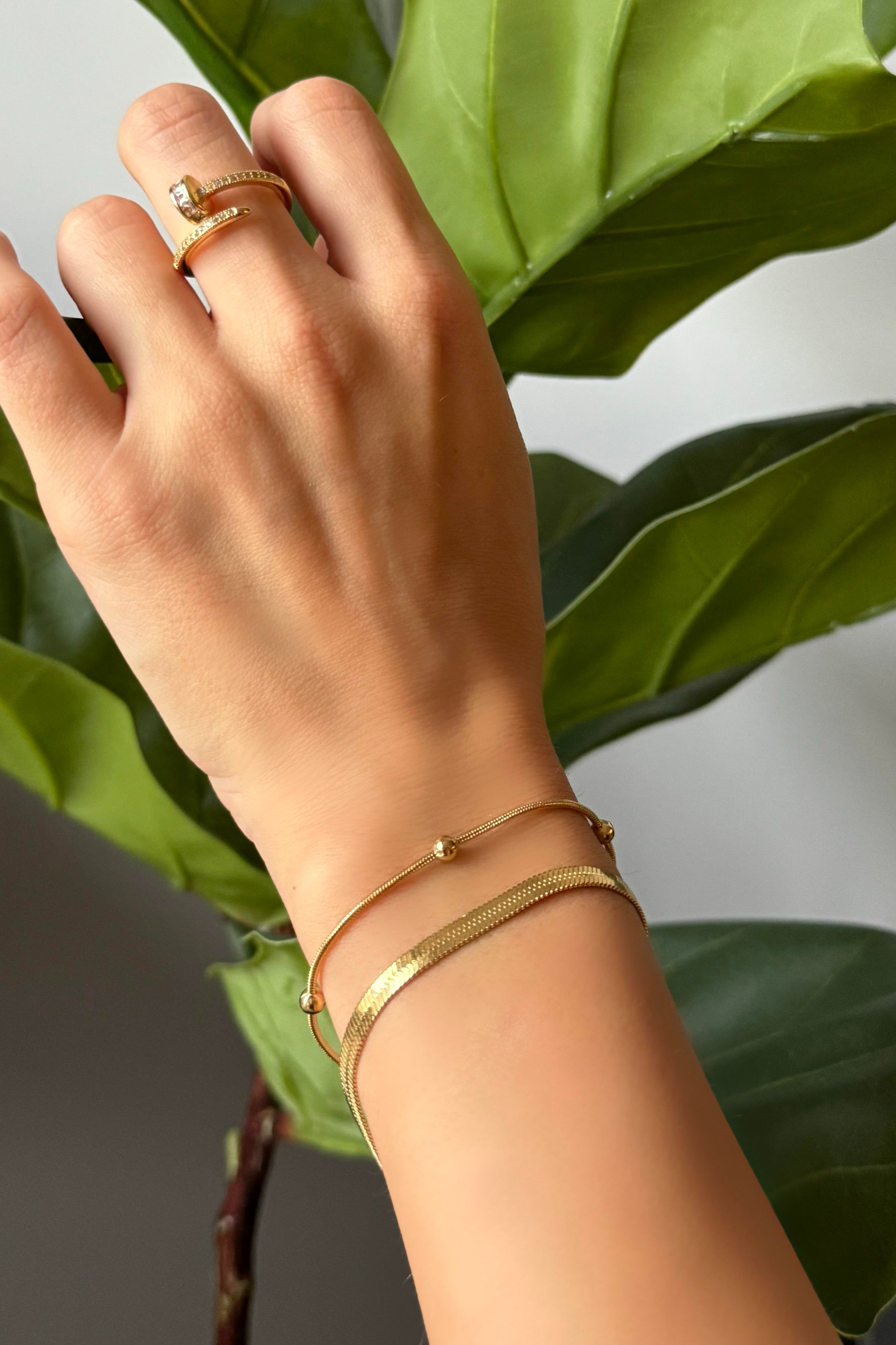 Gold İtalyan Çelik Bileklik