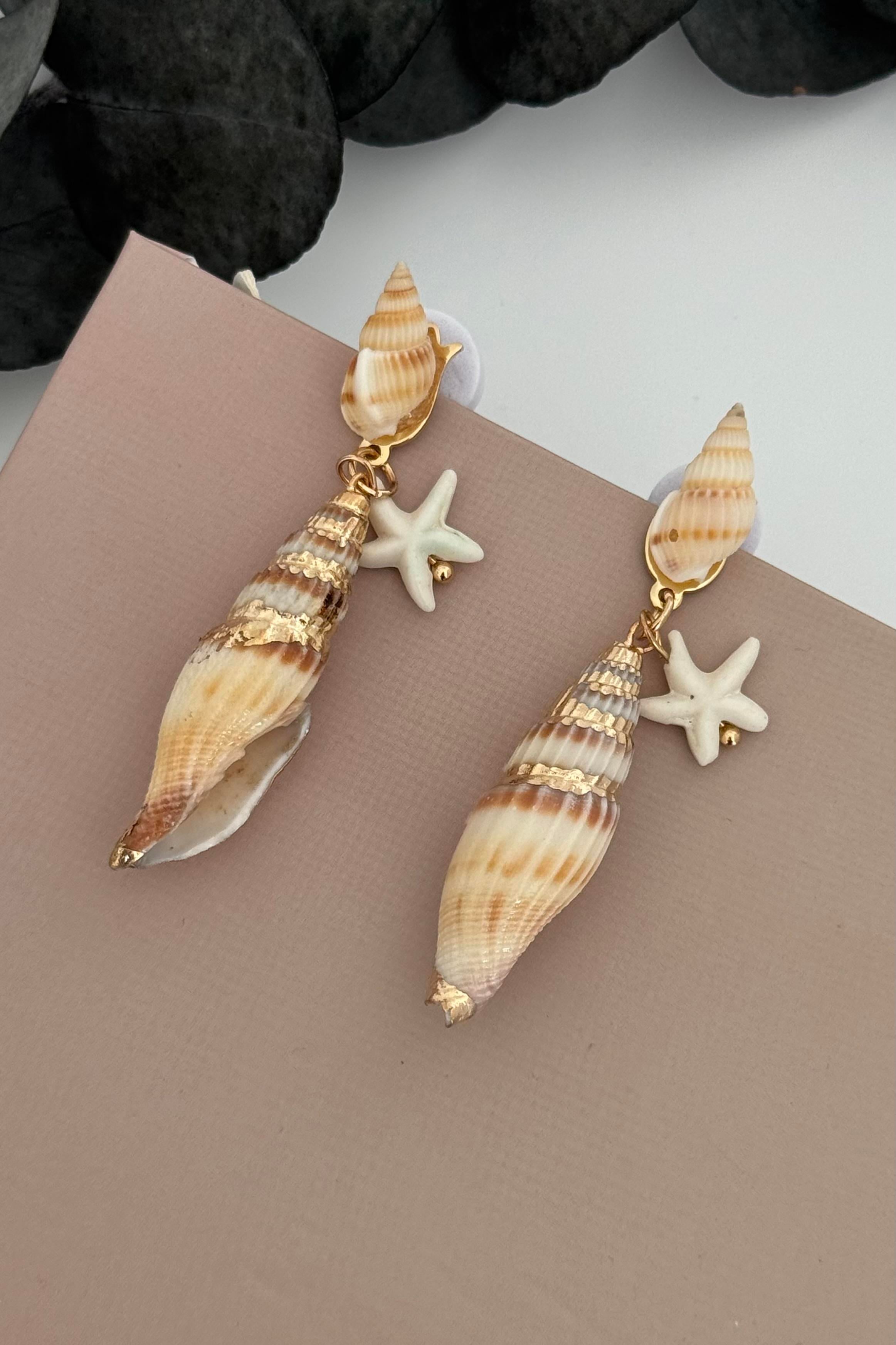 Golden Nacre Küpe
