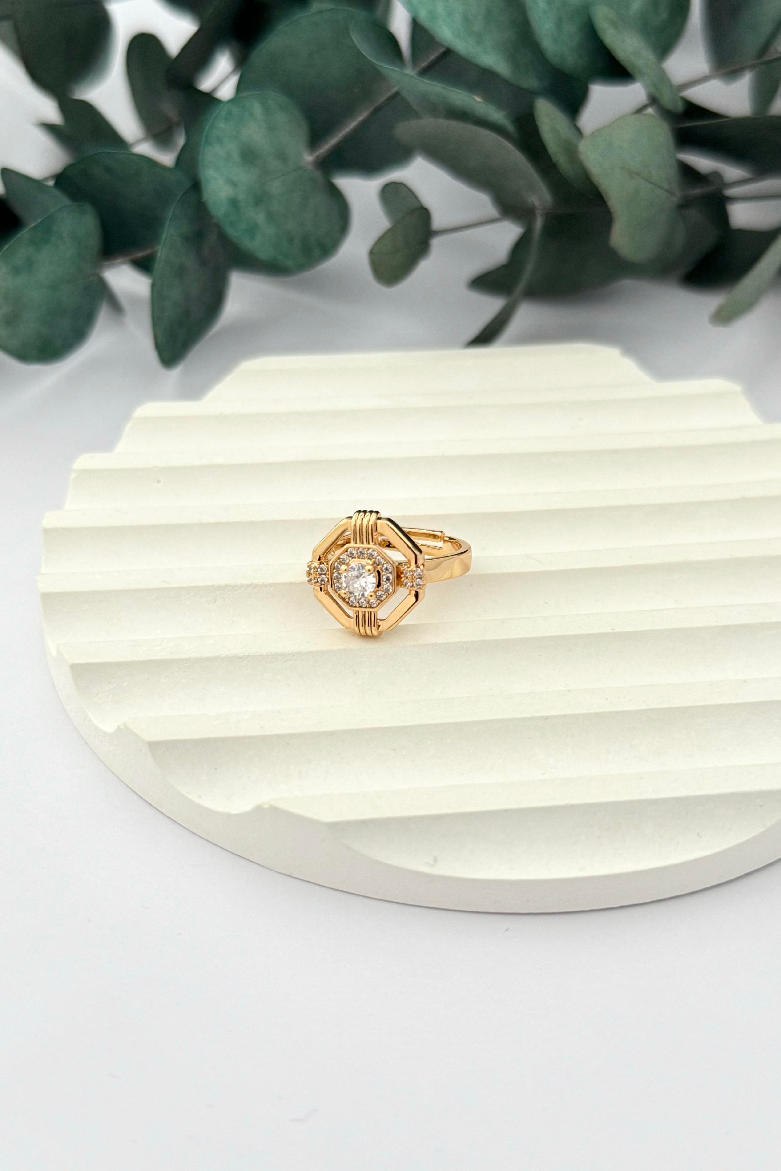 Hexagon Yüzük Gold