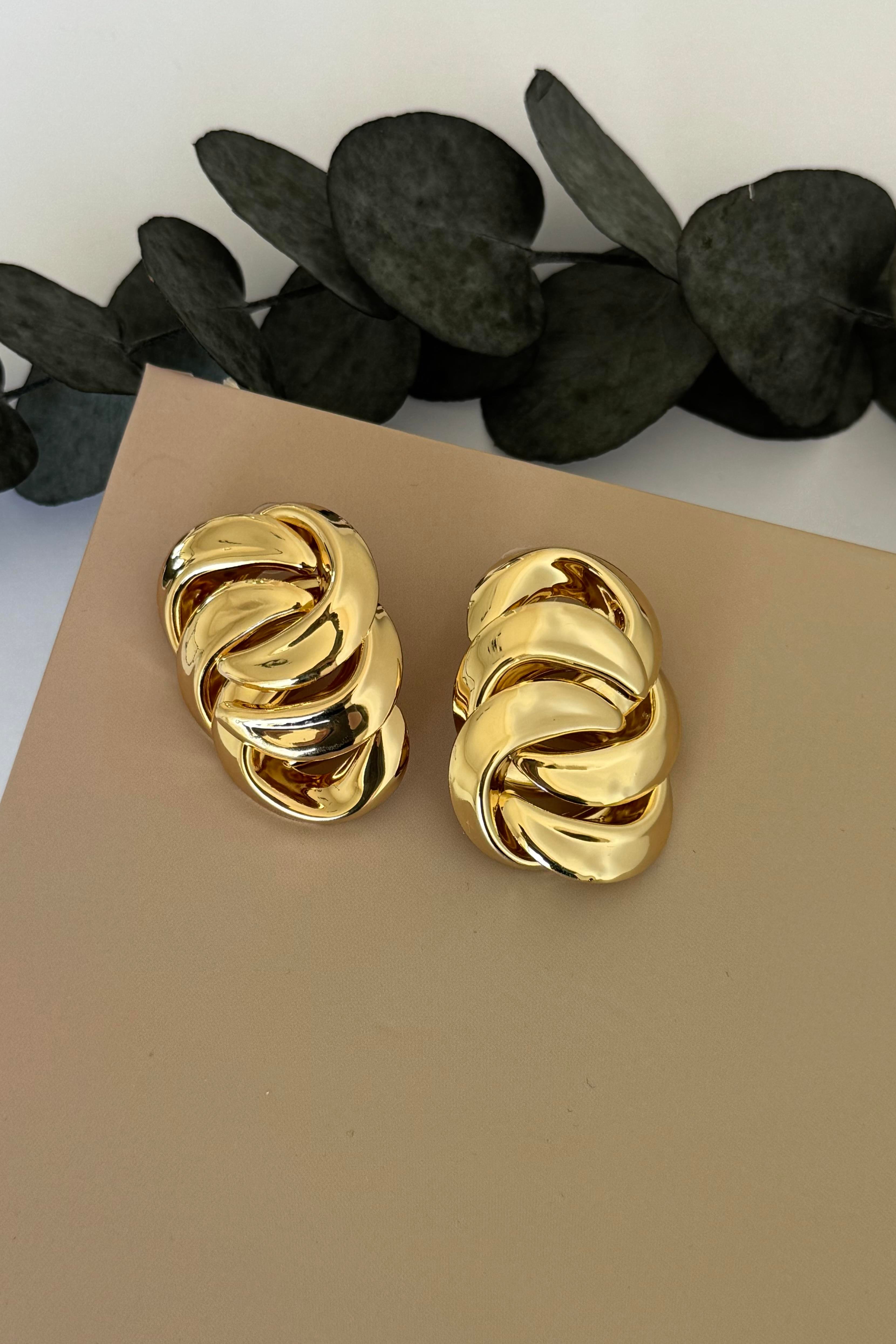Interlock Gold Küpe