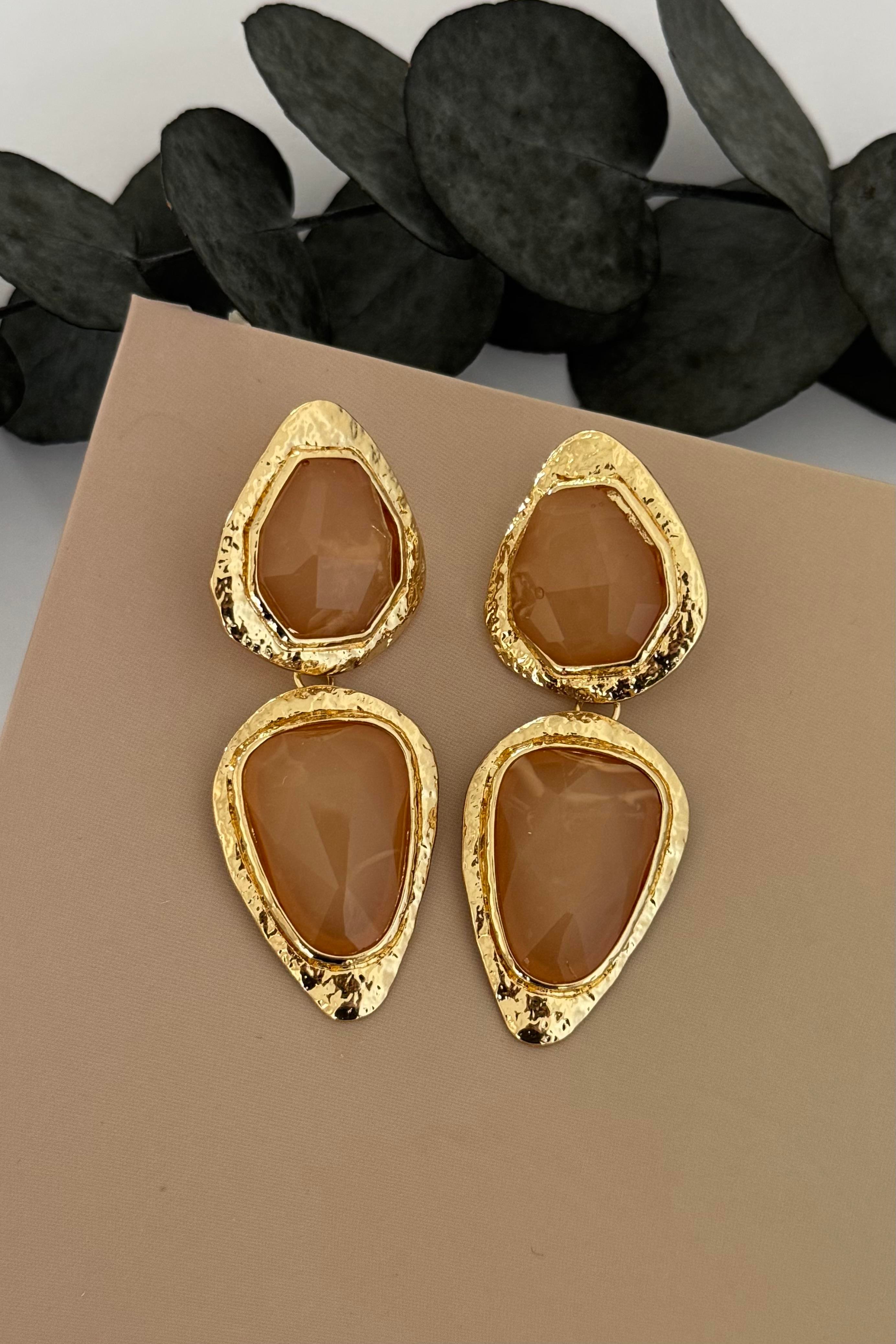 Kalyx Gold Bej Küpe