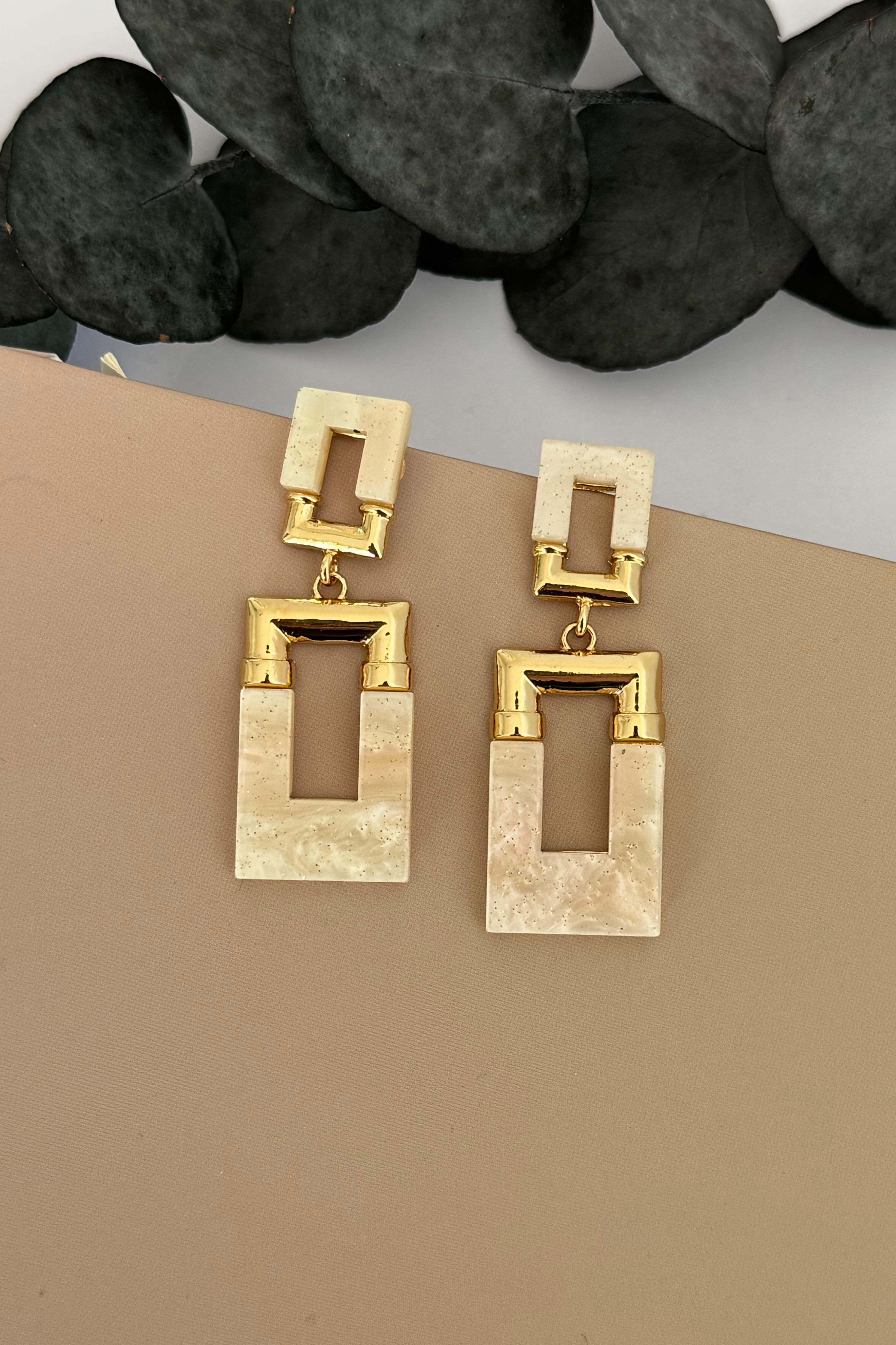 Keystone Gold Krem Küpe