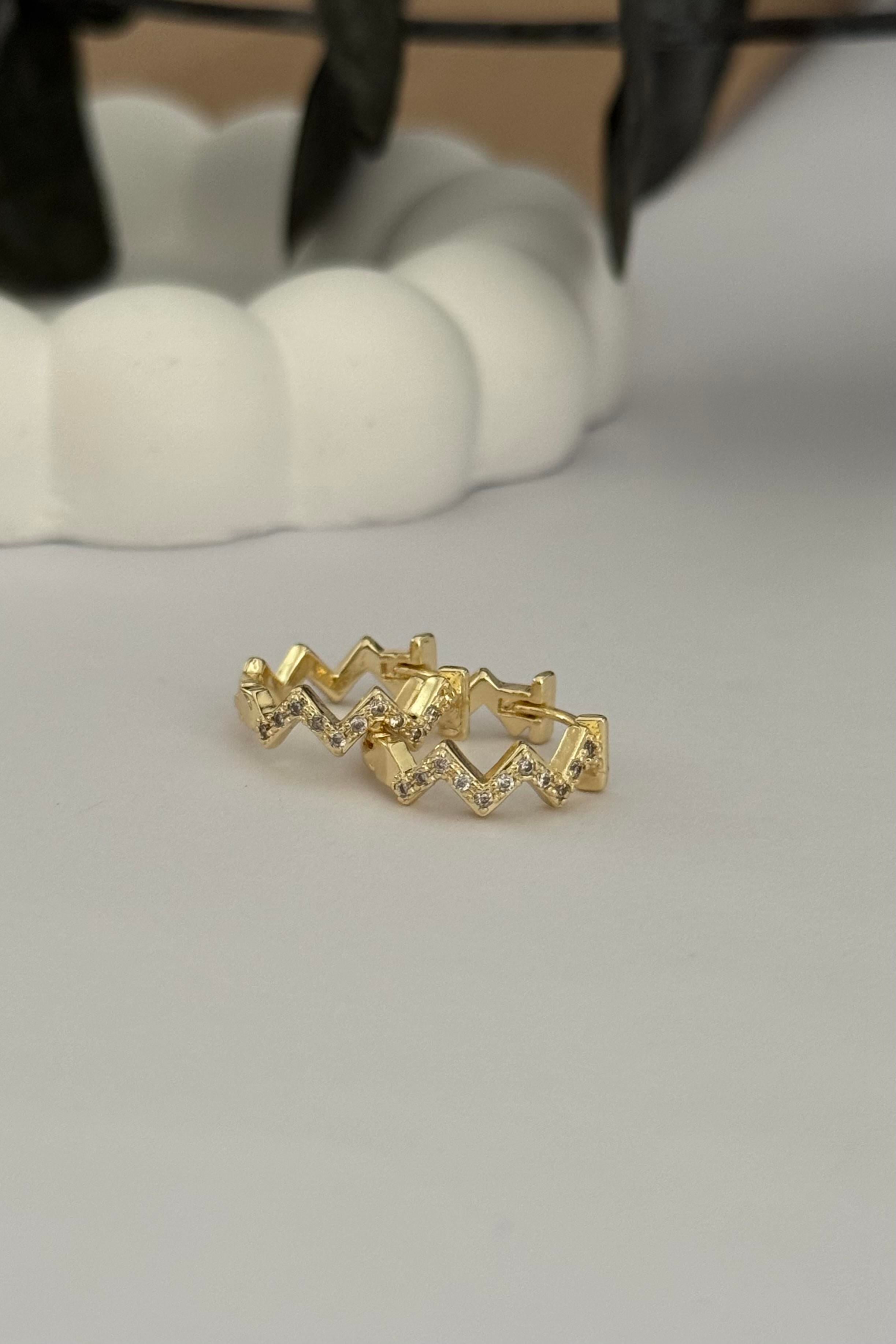 Mini Zig Zag Halka Küpe