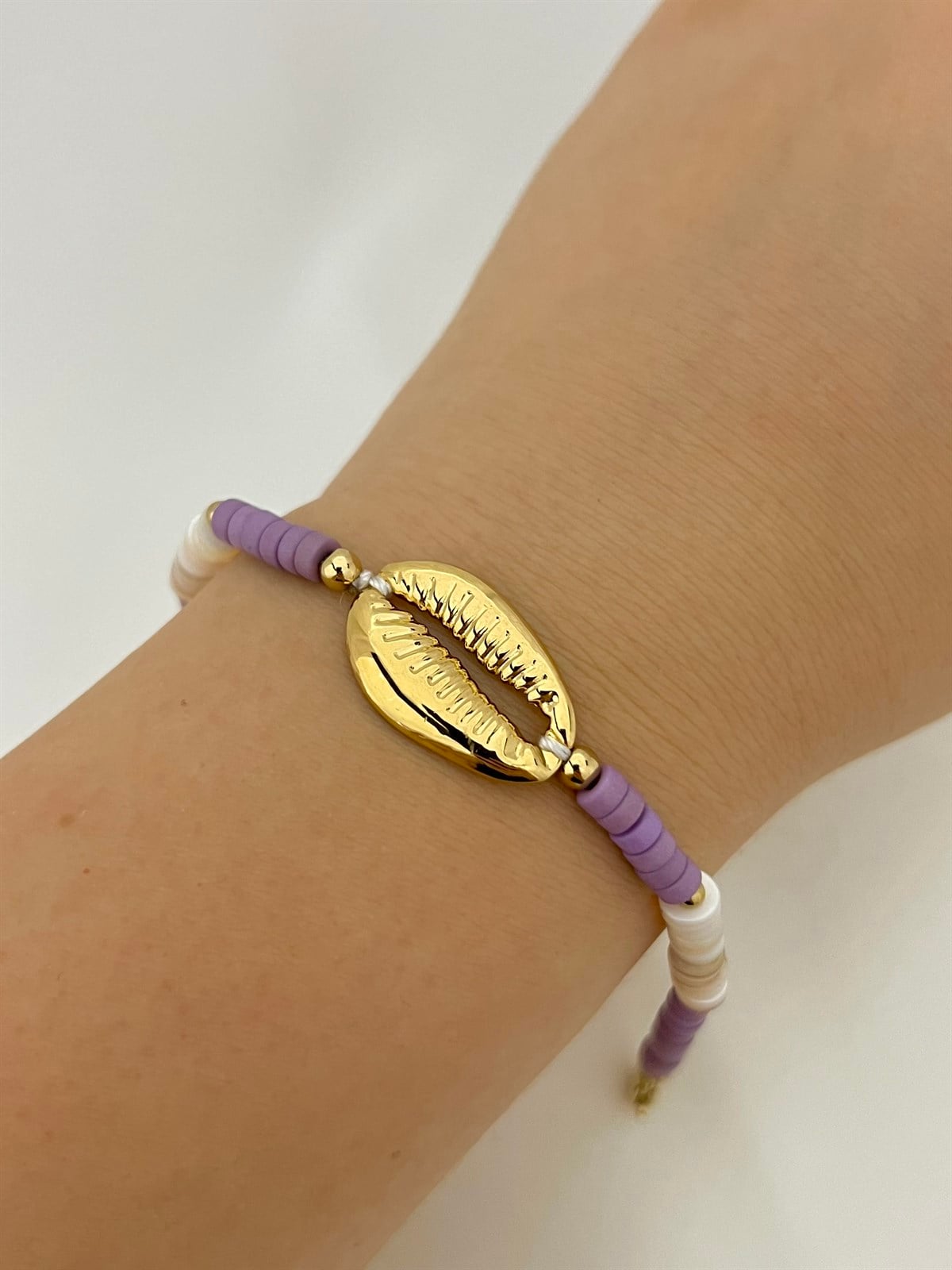 Mor İstiridye Çelik Bileklik