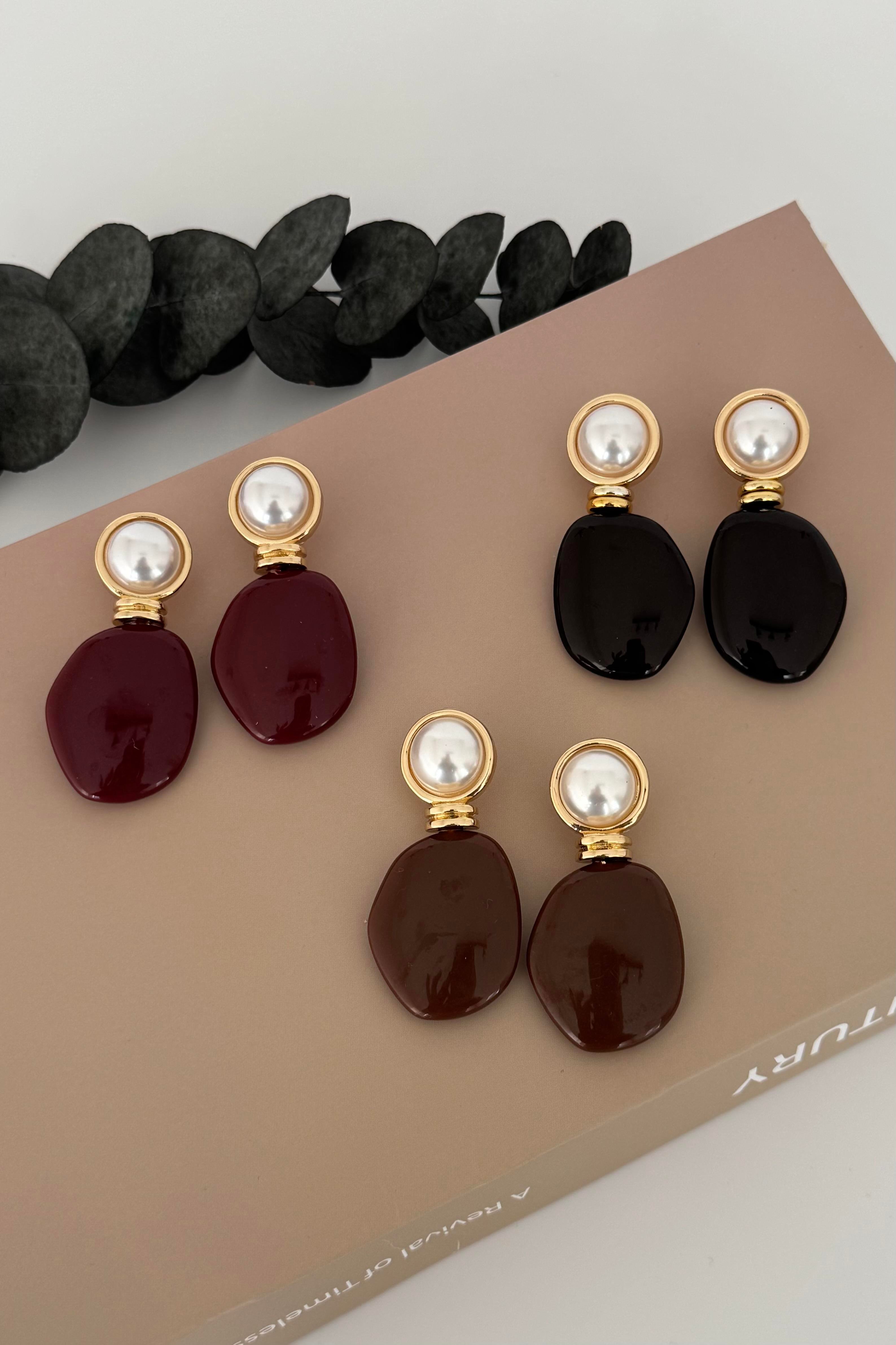 Opal Bordo Küpe